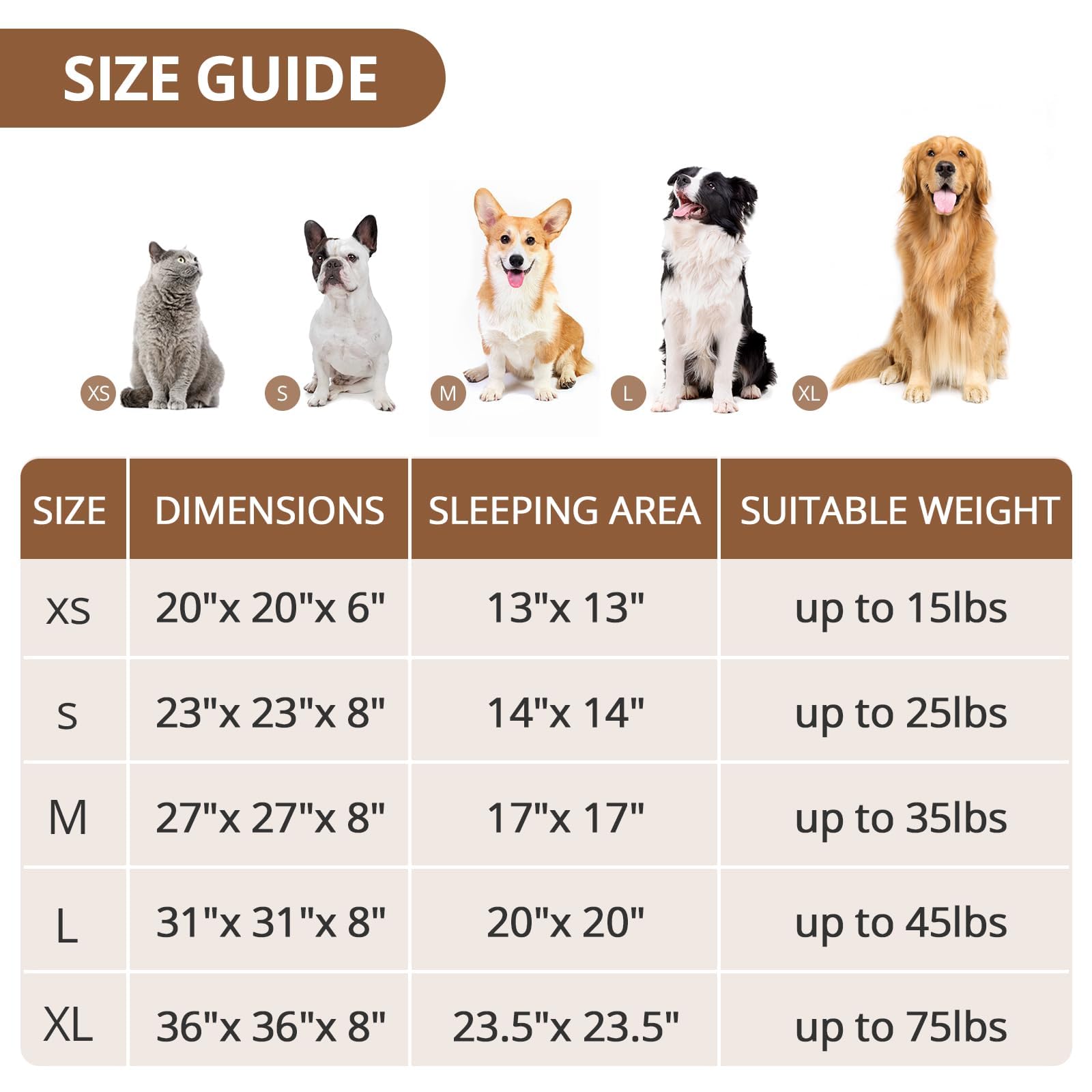 Foto 6 pulgar | Cama Relajante Para Perros Y Gatos Jollyvogue Para Mascotas Pequeñas, 20 Pulgadas, Marrón - Venta Internacional.