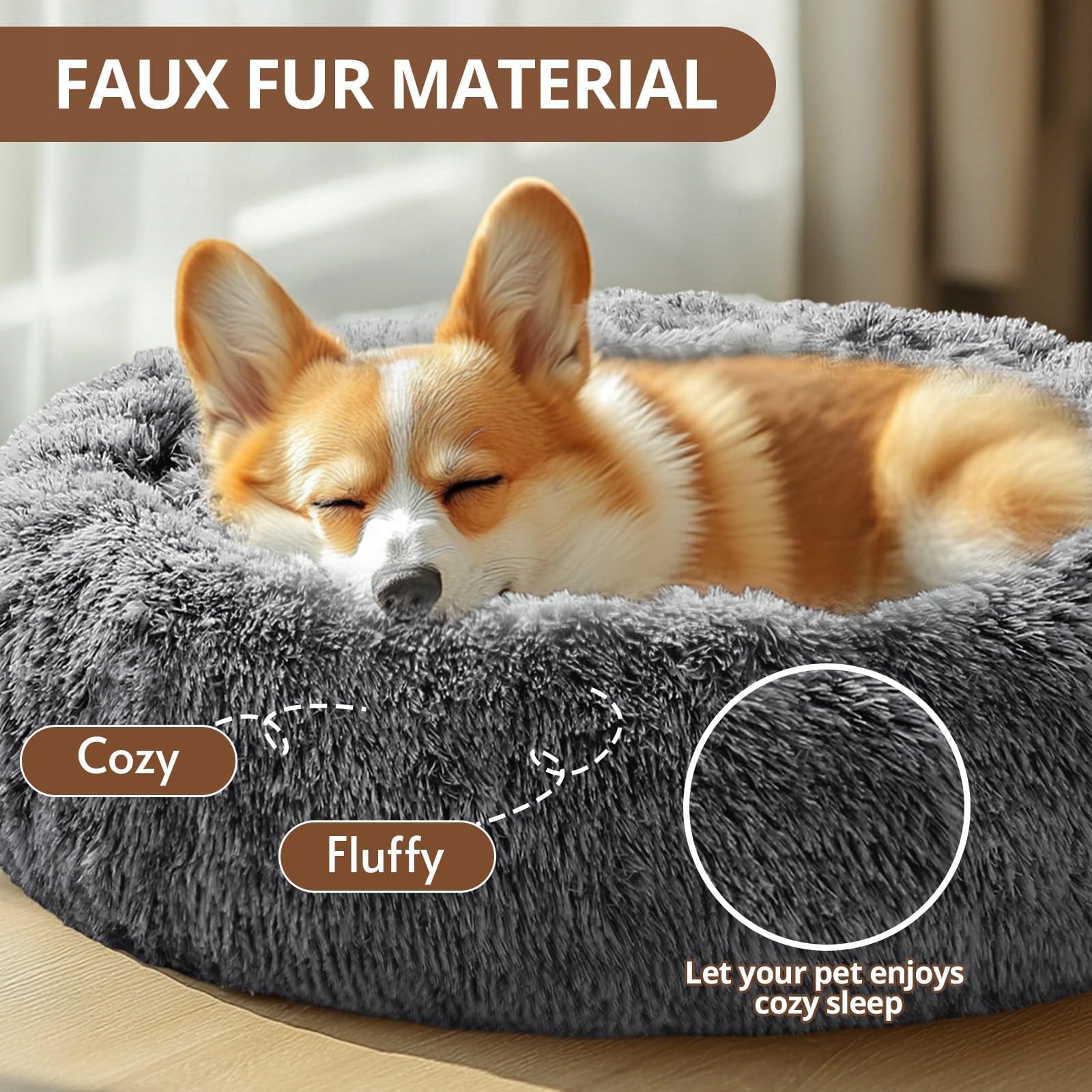 Foto 3 pulgar | Cama Para Mascotas Jollyvogue, Relajante Y Abrazador De Rosquillas Para Perros Pequeños, 20 Pulgadas - Venta Interna