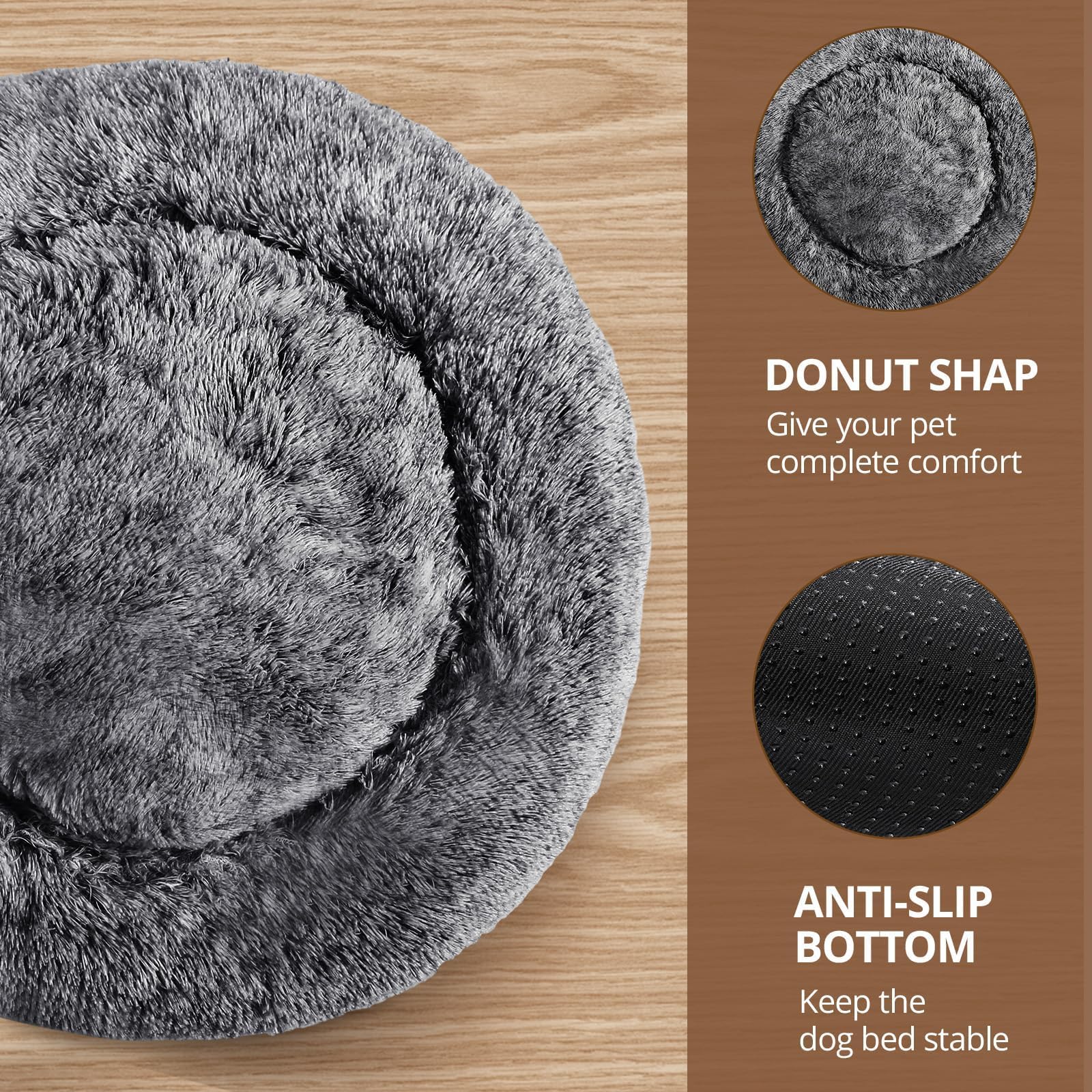 Foto 4 pulgar | Cama Para Mascotas Jollyvogue, Relajante Y Abrazador De Rosquillas Para Perros Pequeños, 20 Pulgadas - Venta Interna
