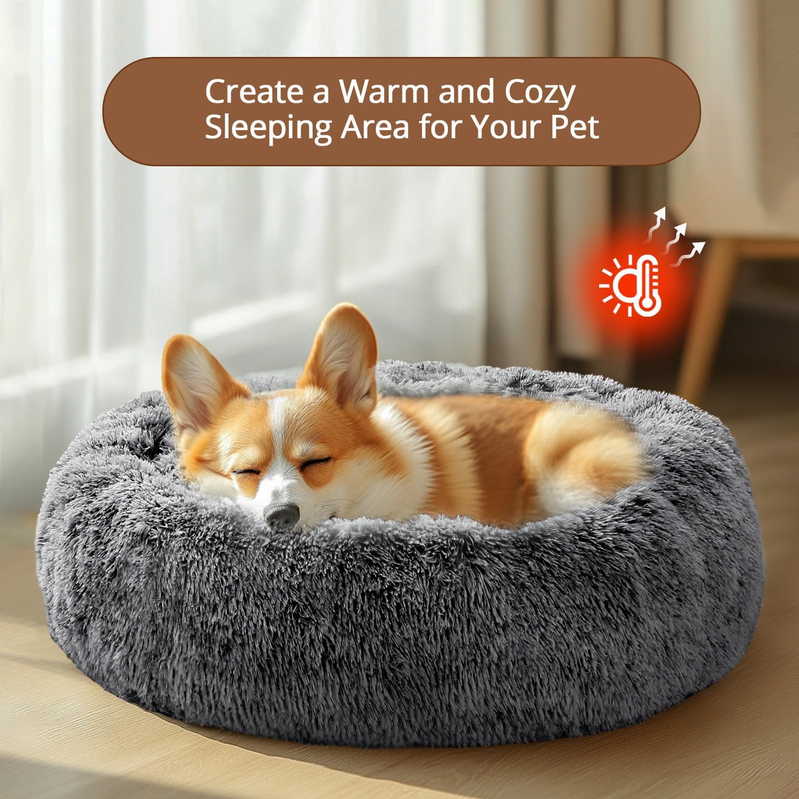 Foto 5 pulgar | Cama Para Mascotas Jollyvogue, Relajante Y Abrazador De Rosquillas Para Perros Pequeños, 20 Pulgadas - Venta Interna