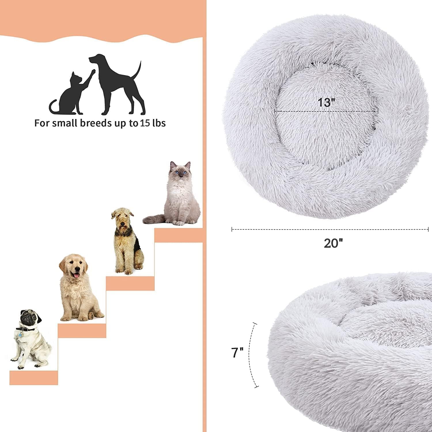 Foto 6 pulgar | Cama Para Gatos Lavable Para Gatos De Interior Y Perros Pequeños (gris Claro) - Venta Internacional.