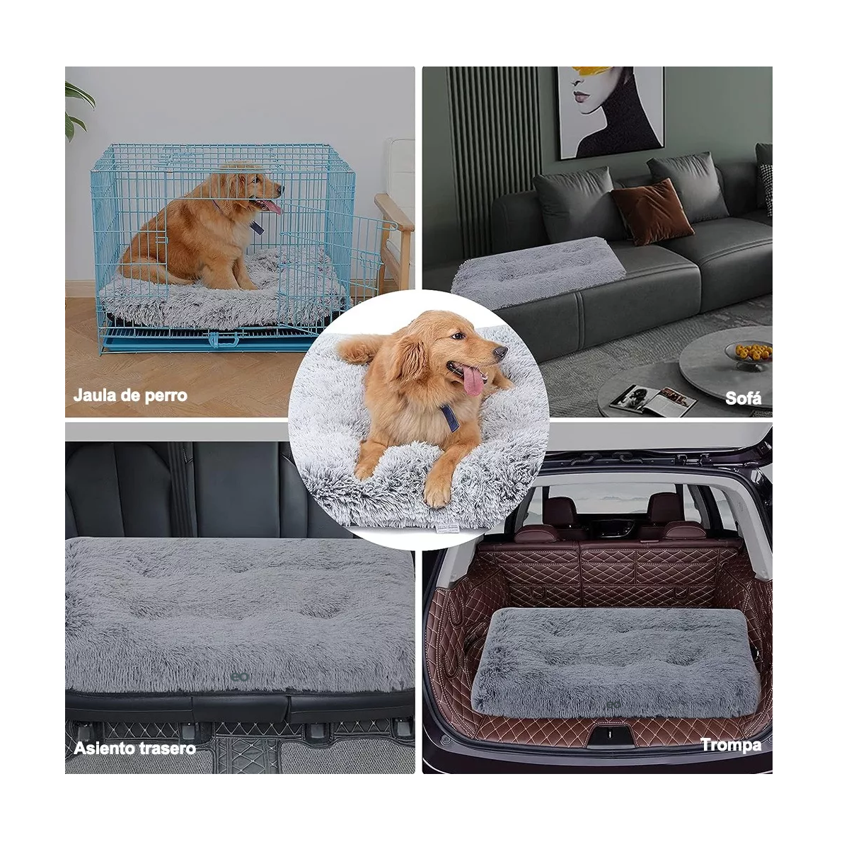 Foto 3 pulgar | Cama Para Perros Gatos Mascota Antiestrés Supercómoda Eo Safe Imports Esi-11545-1 Gris