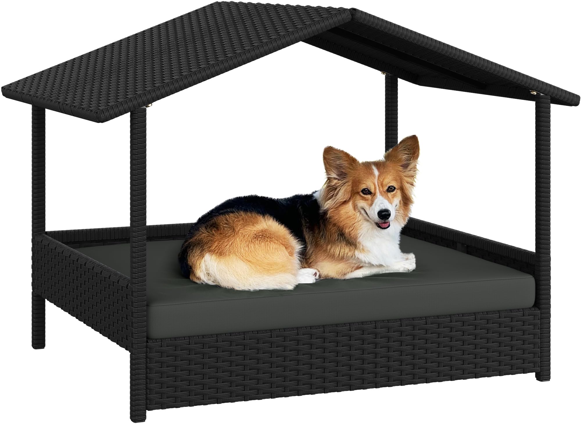 Casa De Mimbre Yaheetech Para Exteriores E Interiores Con Toldo Para Perros - Venta Internacional.