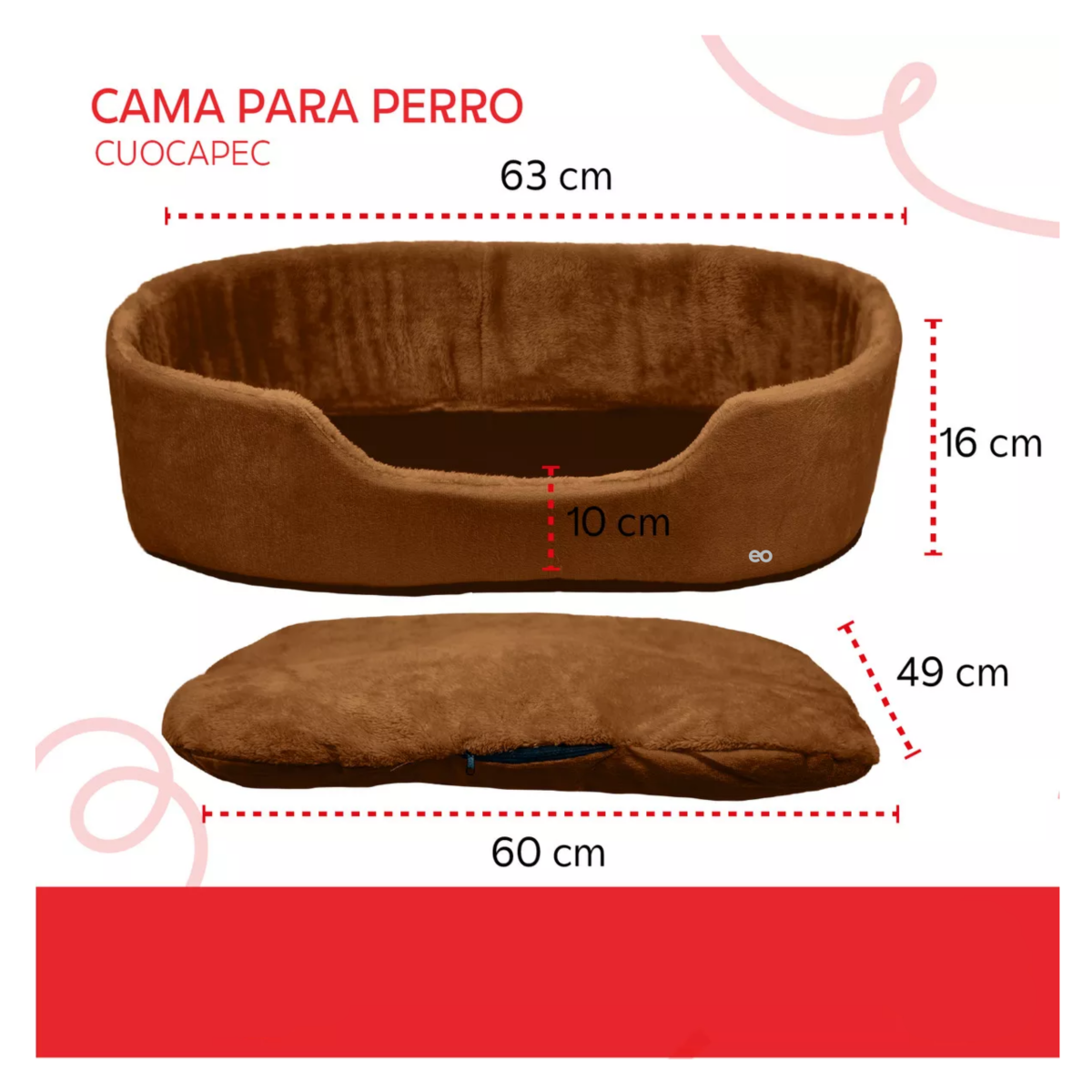 Foto 3 pulgar | Cama Para Perro Mediana Eo Safe Imports Esi-18721 Cafe