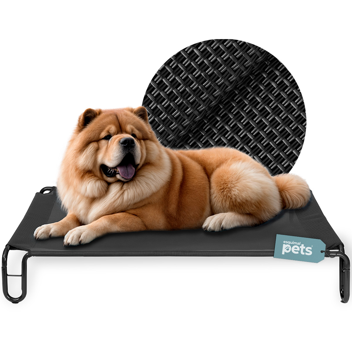 Foto 1 | Cama Elevada Para Perro, Mascotas Esquimal Mediana Negro Con Malla Transpirable