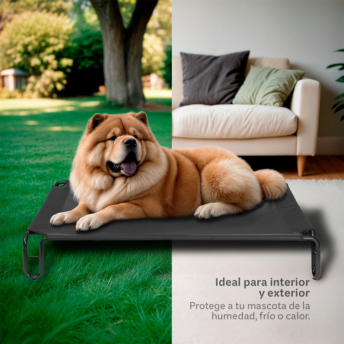 Foto 3 pulgar | Cama Elevada Para Perro, Mascotas Esquimal Mediana Negro Con Malla Transpirable