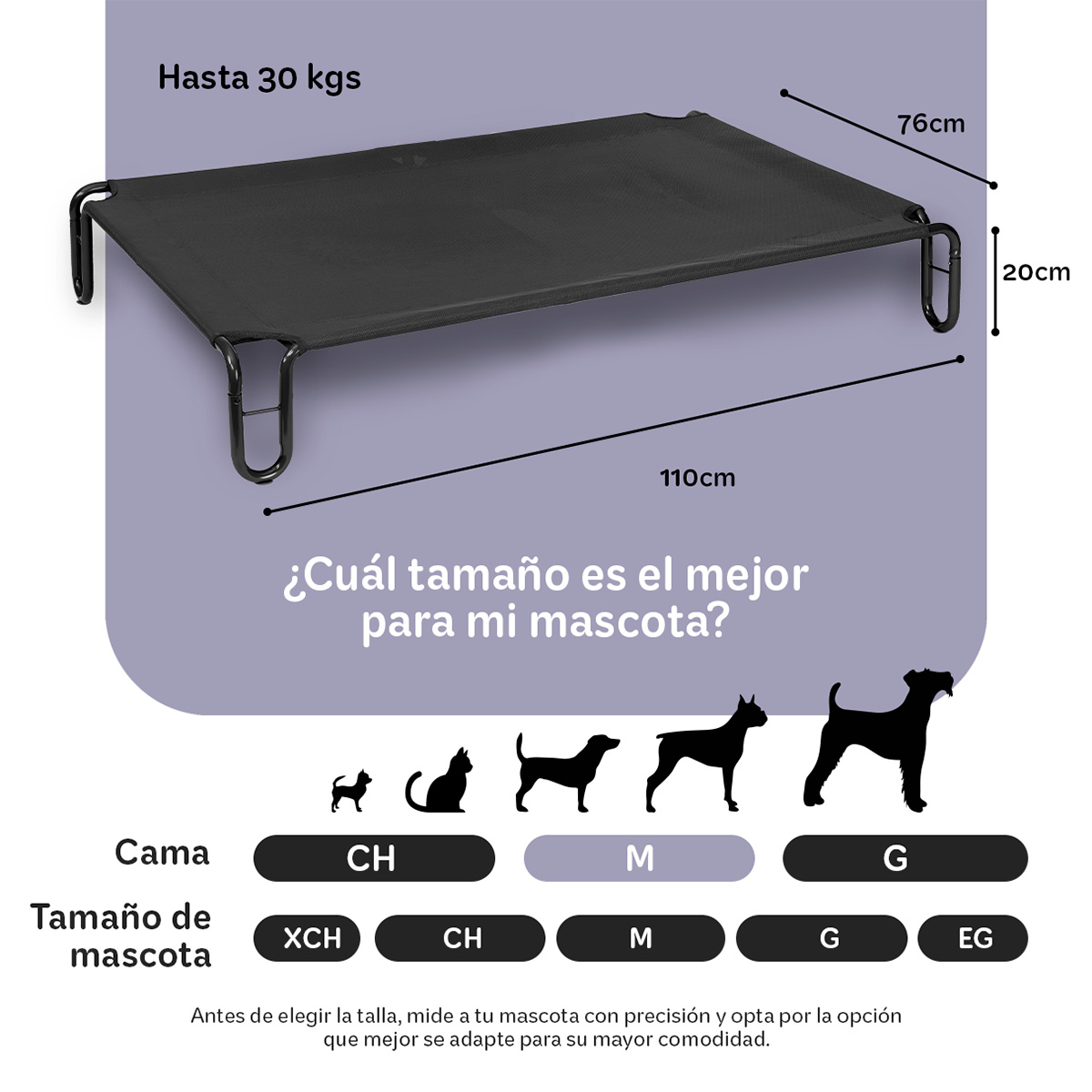 Foto 6 pulgar | Cama Elevada Para Perro, Mascotas Esquimal Mediana Negro Con Malla Transpirable
