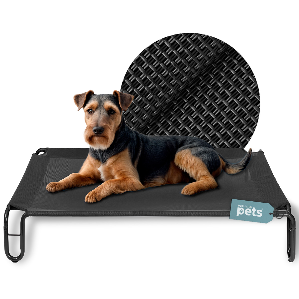Foto 2 pulgar | Cama Elevada Para Perro, Mascotas Esquimal Chica Negro Con Malla Transpirable