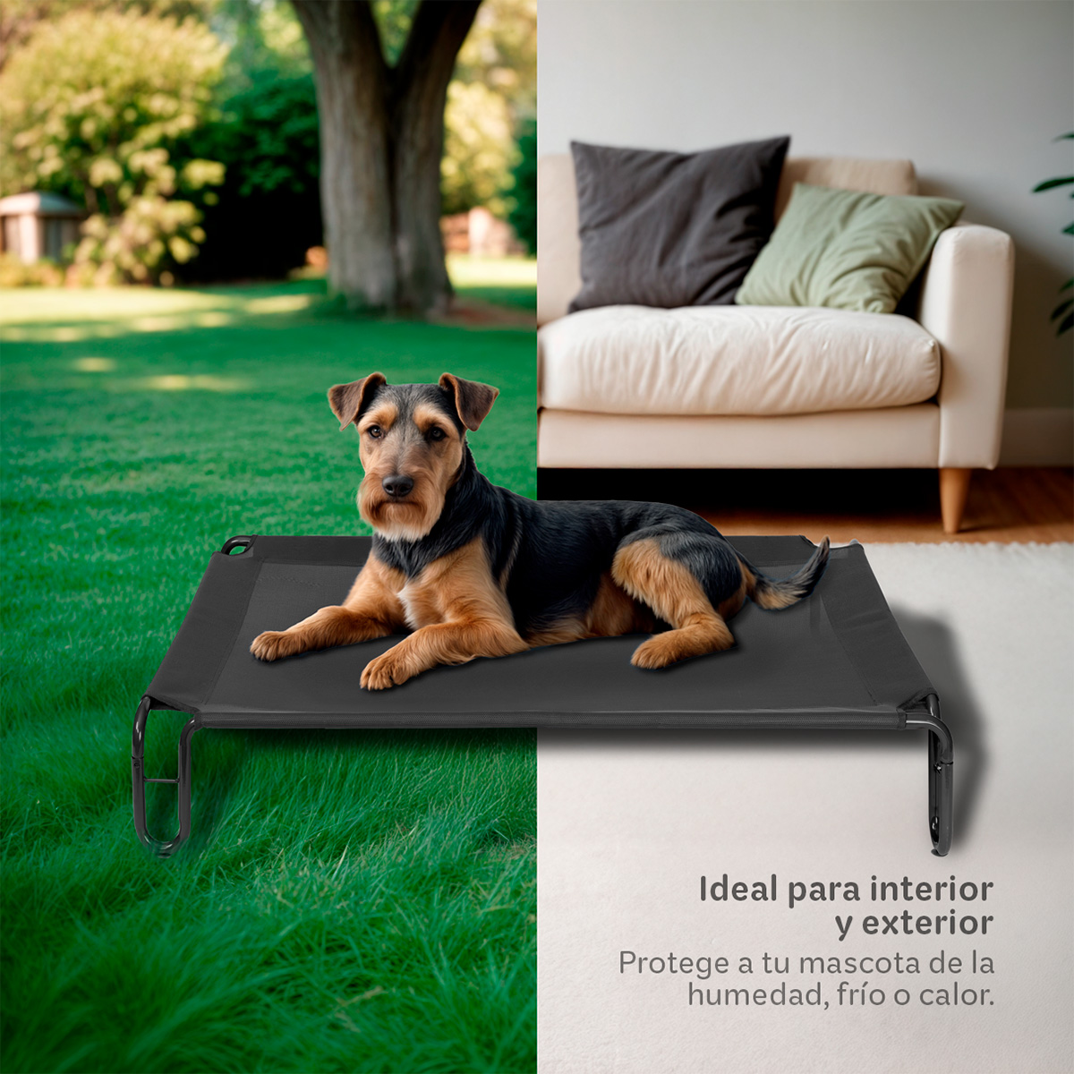 Foto 3 pulgar | Cama Elevada Para Perro, Mascotas Esquimal Chica Negro Con Malla Transpirable