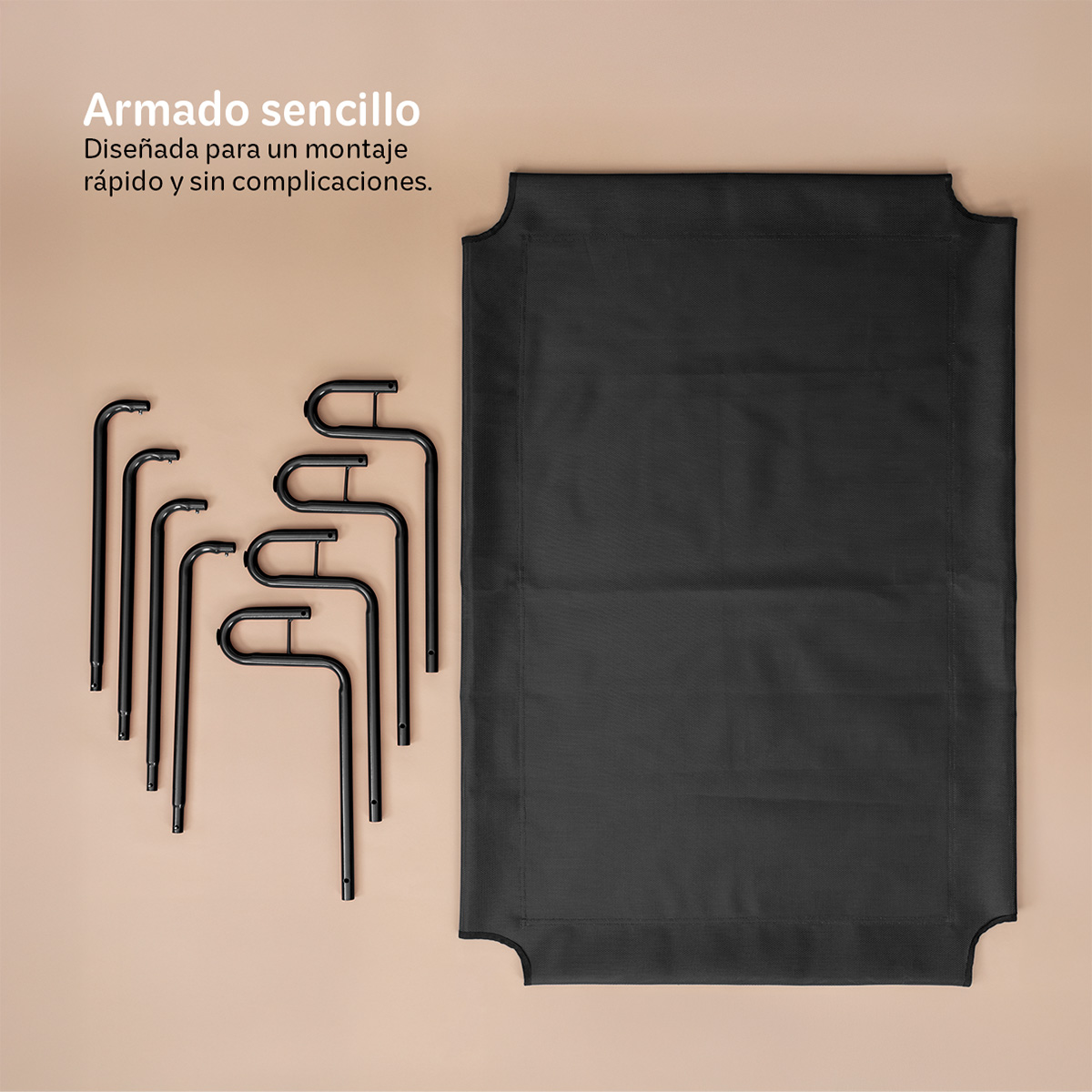Foto 4 pulgar | Cama Elevada Para Perro, Mascotas Esquimal Chica Negro Con Malla Transpirable