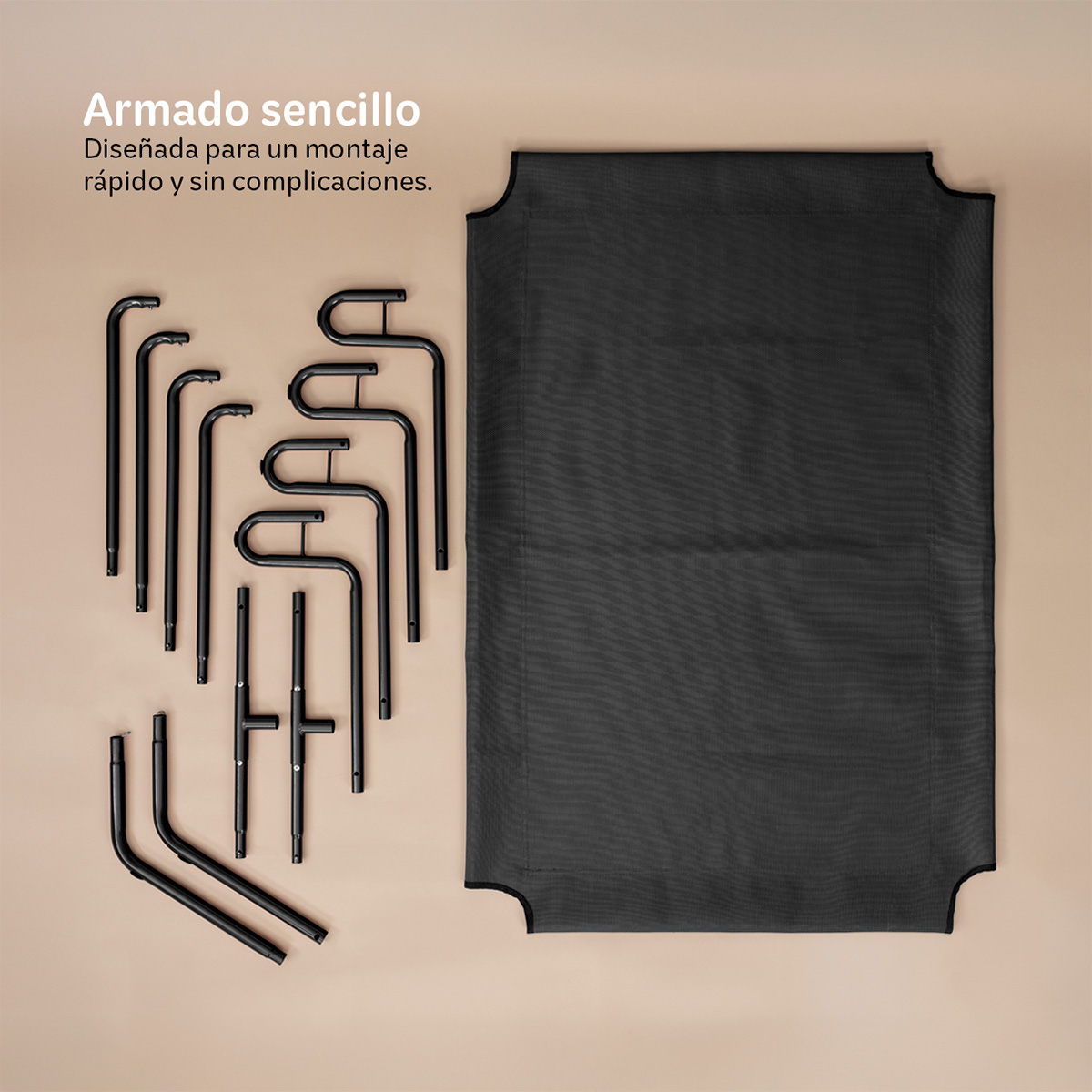 Foto 3 | Cama Elevada Para Perro, Mascotas Esquimal Grande Negro Con Malla Transpirable