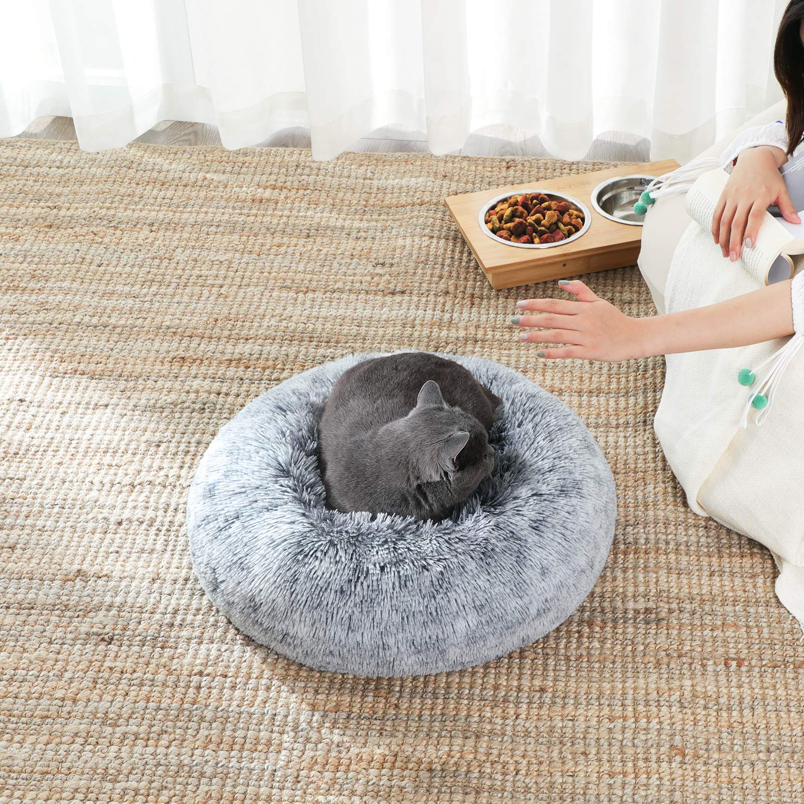 Foto 2 | Feandrea Cama Para Perros, 40 cm, Cojín Lavable Extraíble, Felpa Gris Ombré, Mpgw036g01.