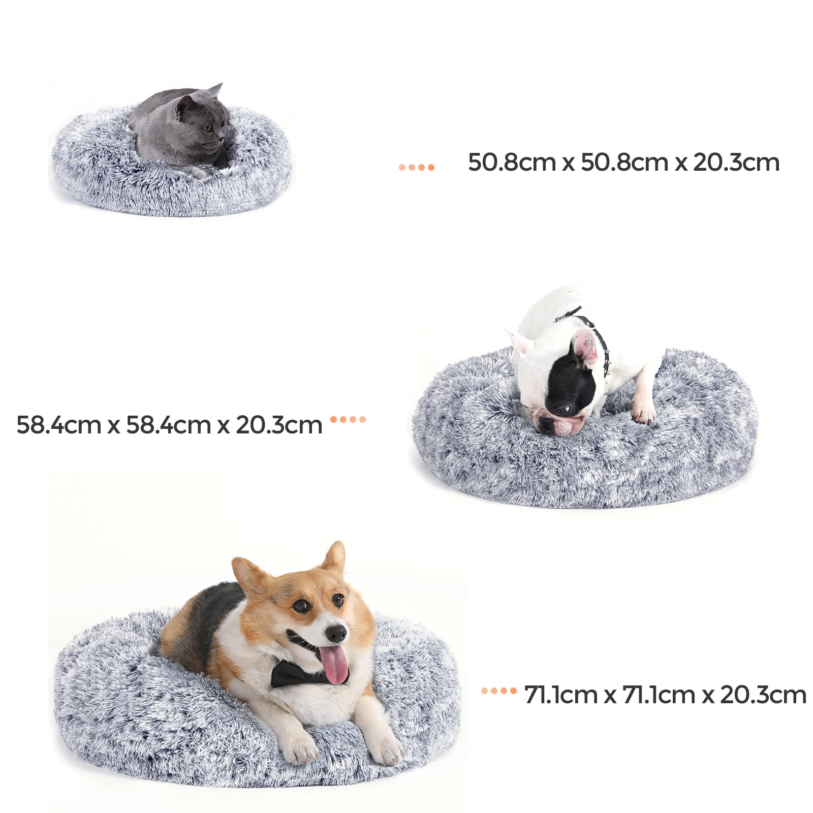 Foto 5 pulgar | Feandrea Cama Para Perros, 40 cm, Cojín Lavable Extraíble, Felpa Gris Ombré, Mpgw036g01.