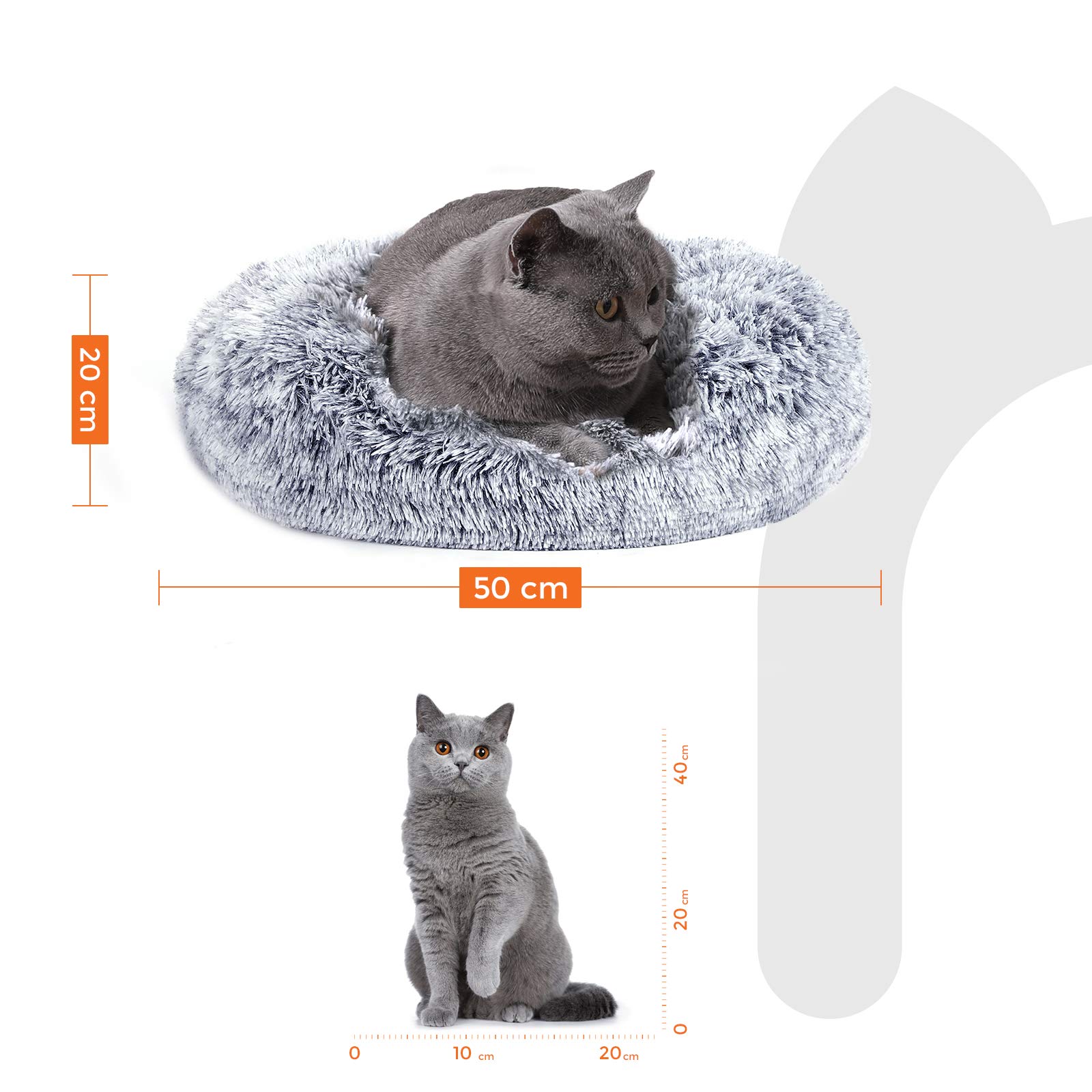 Foto 6 pulgar | Feandrea Cama Para Perros, 40 cm, Cojín Lavable Extraíble, Felpa Gris Ombré, Mpgw036g01.