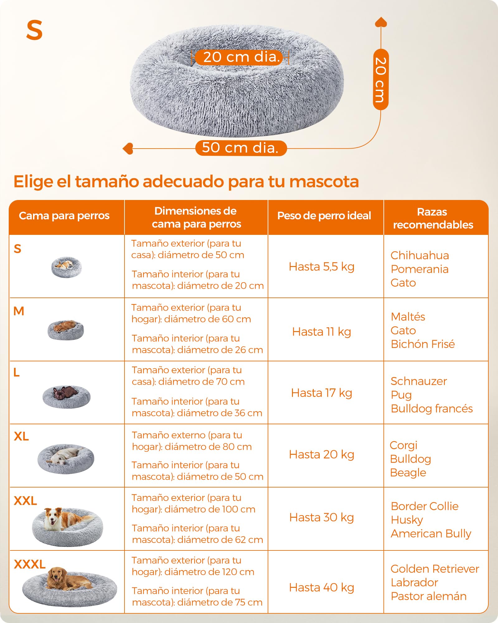 Foto 7 pulgar | Feandrea Cama Para Perros, 40 cm, Cojín Lavable Extraíble, Felpa Gris Ombré, Mpgw036g01.