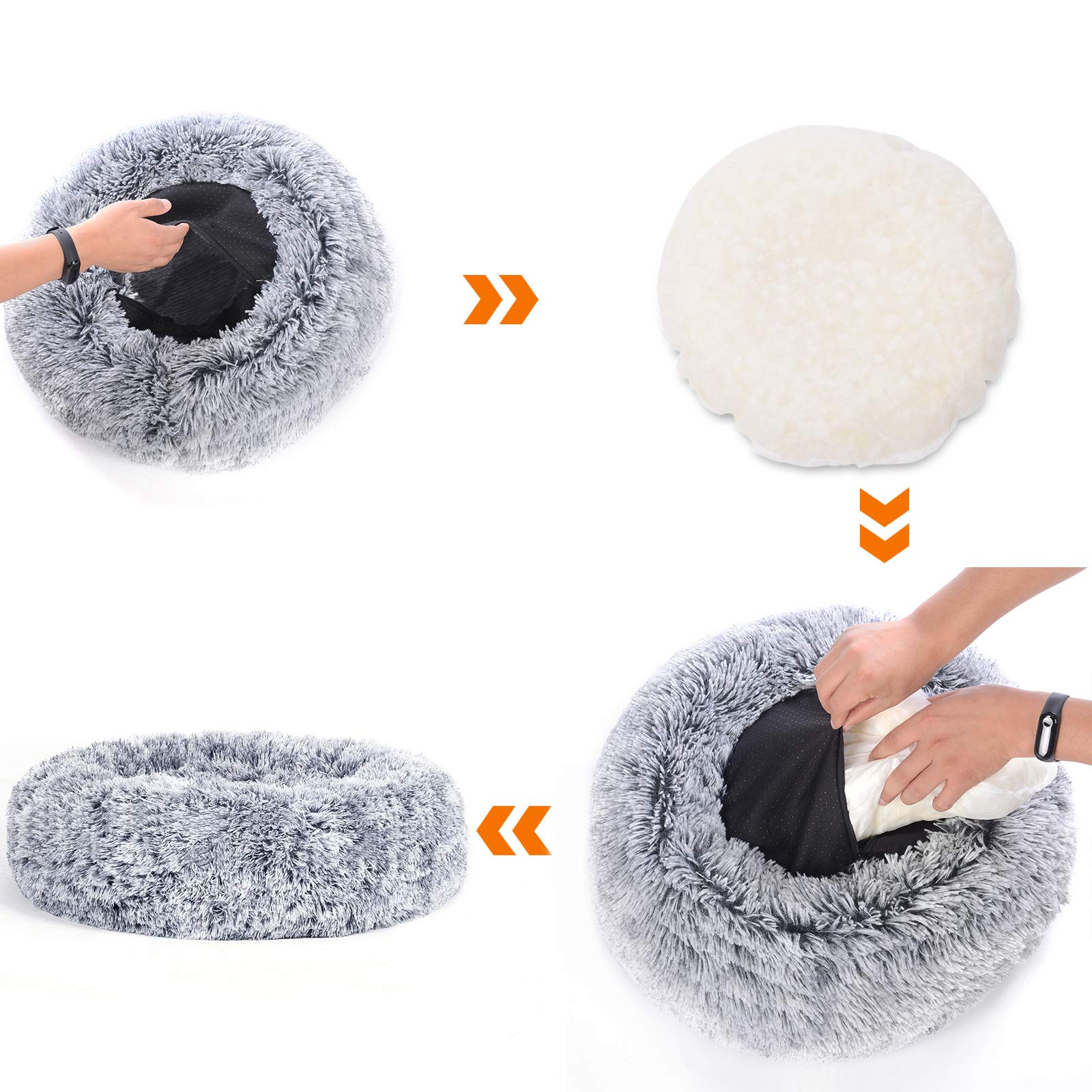 Foto 8 pulgar | Feandrea Cama Para Perros, 40 cm, Cojín Lavable Extraíble, Felpa Gris Ombré, Mpgw036g01.