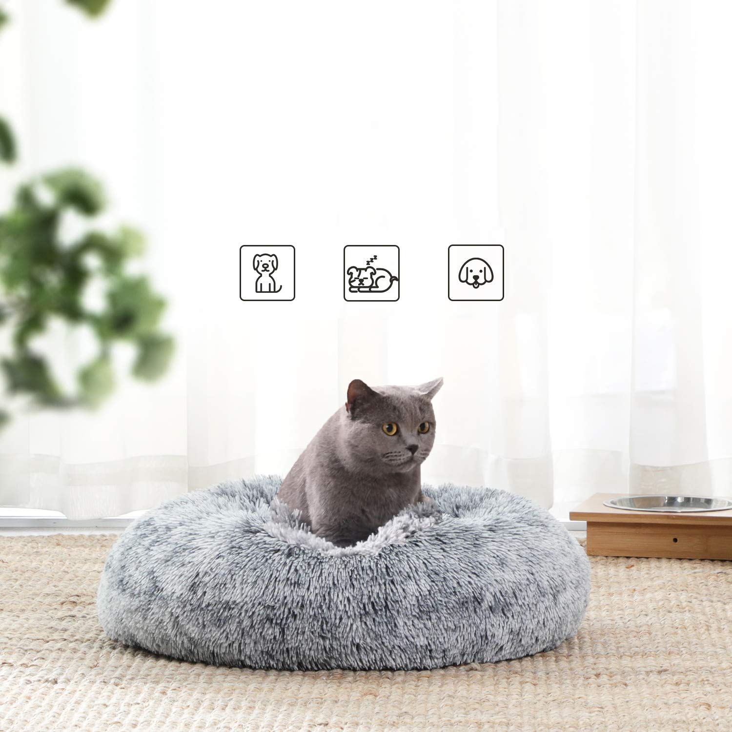Foto 9 pulgar | Feandrea Cama Para Perros, 40 cm, Cojín Lavable Extraíble, Felpa Gris Ombré, Mpgw036g01.