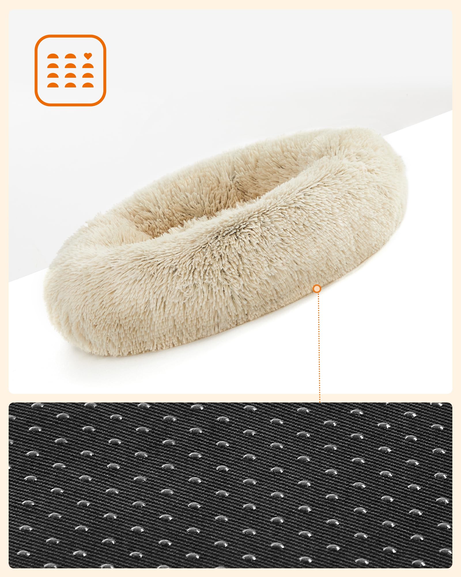 Foto 4 pulgar | Cama para Mascotas Feandrea para Perros y Gatos Pequeños 60 cm de Diámetro