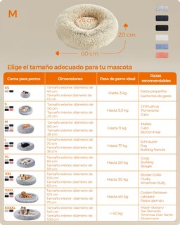 Foto 5 | Cama para Mascotas Feandrea para Perros y Gatos Pequeños 60 cm de Diámetro