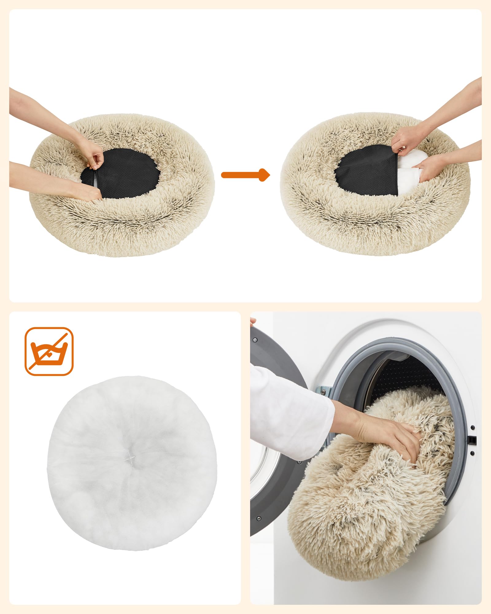 Foto 8 pulgar | Cama para Mascotas Feandrea para Perros y Gatos Pequeños 60 cm de Diámetro