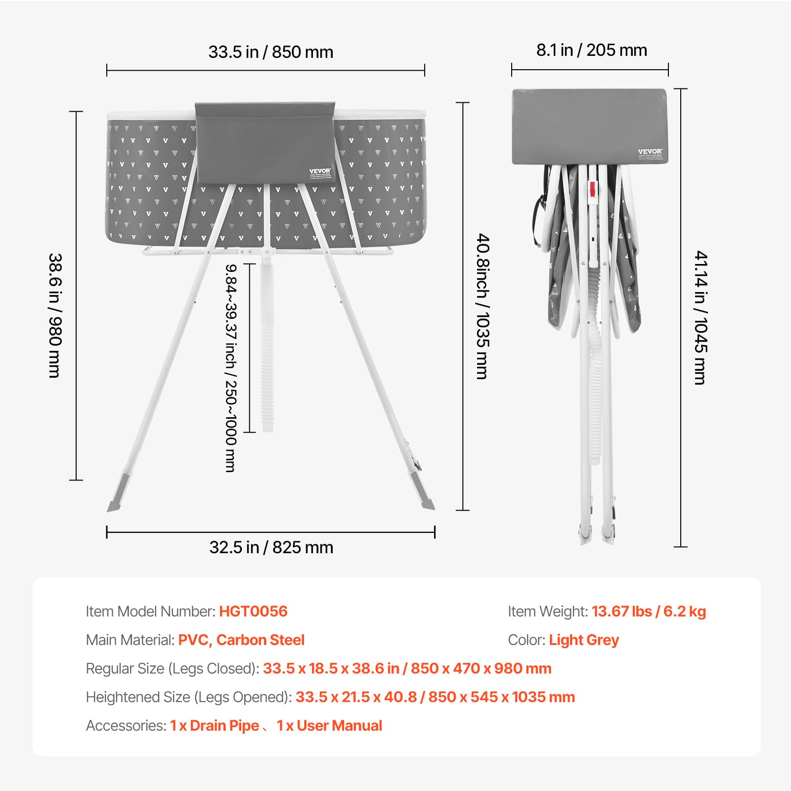 Foto 7 | Bañera Portátil Para Perros Vevor Elevada Y Plegable Gris - Venta Internacional.