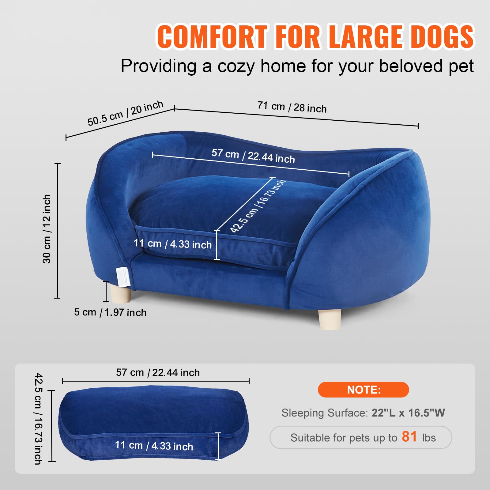 Foto 3 pulgar | Cama Para Perros Vevor, Suave Y Aterciopelada, Sofá Y Silla Para Mascotas Pequeñas - Venta Internacional.