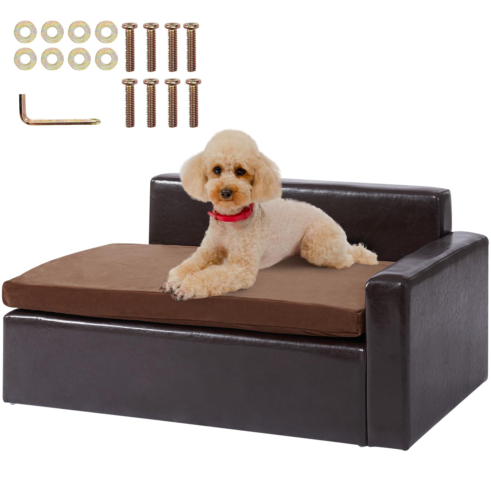 Foto 2 pulgar | Cama Para Perros Vevor Leather Para Perros De Tamaño Mediano, Lavable, Negra - Venta Internacional.