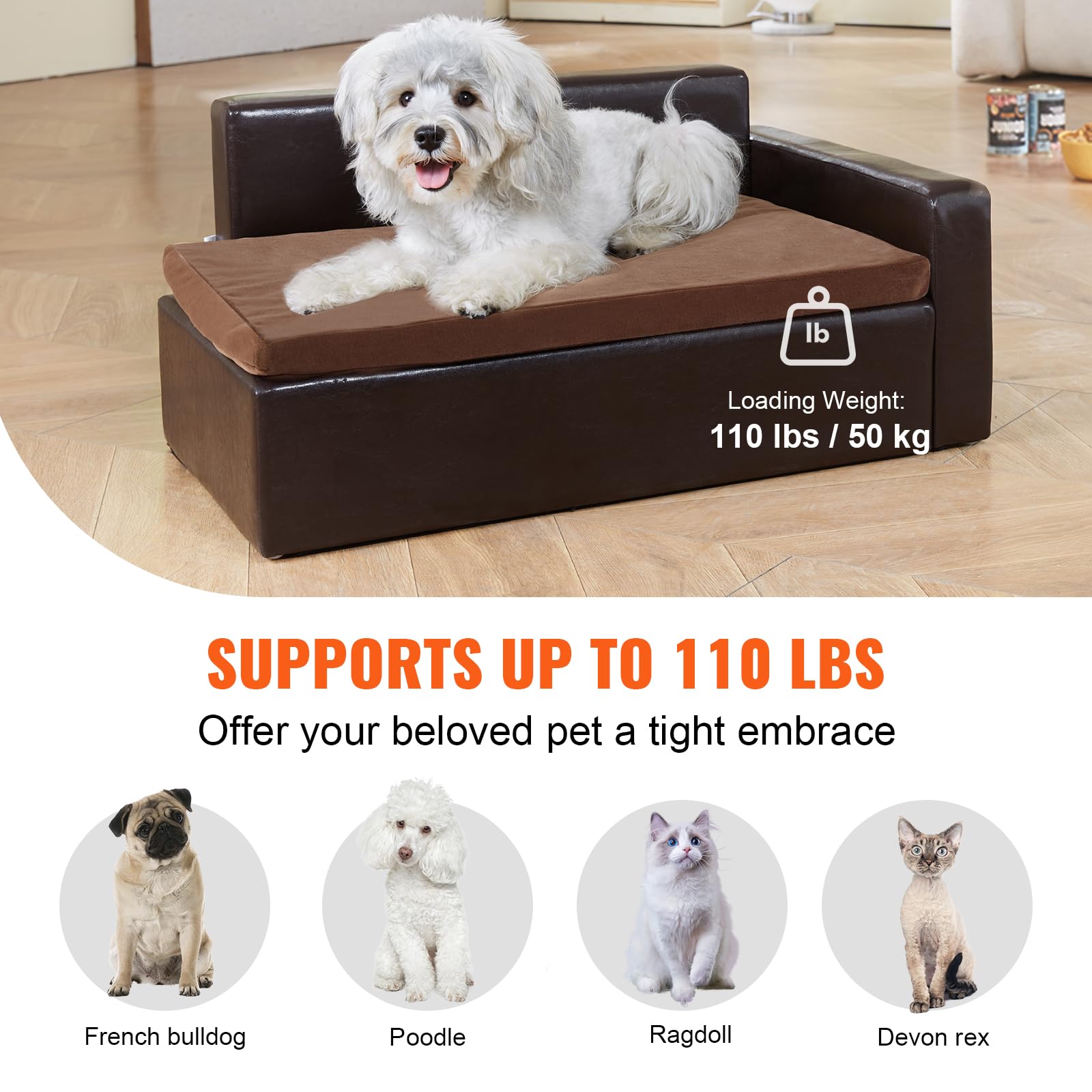 Foto 4 pulgar | Cama Para Perros Vevor Leather Para Perros De Tamaño Mediano, Lavable, Negra - Venta Internacional.