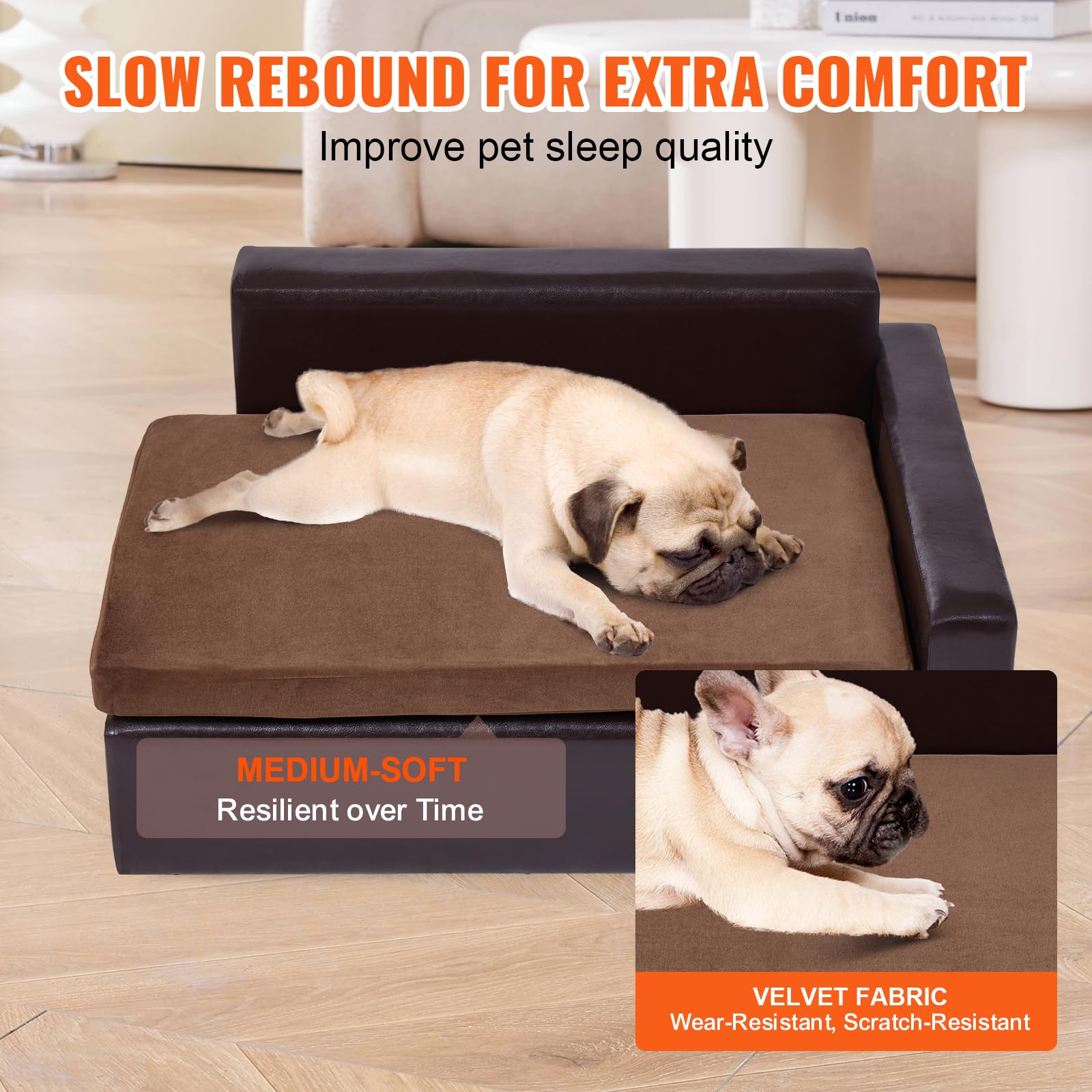 Foto 5 pulgar | Cama Para Perros Vevor Leather Para Perros De Tamaño Mediano, Lavable, Negra - Venta Internacional.