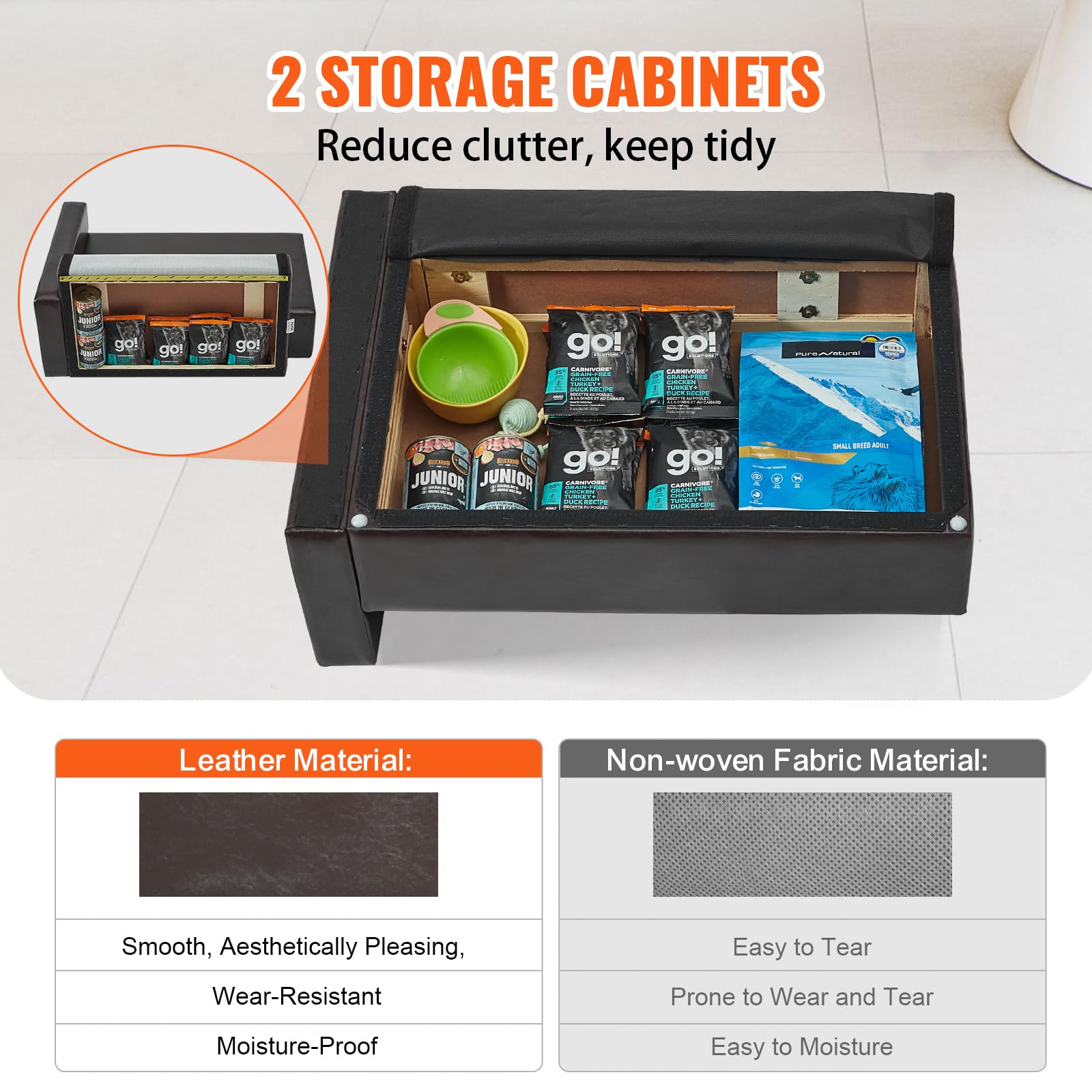 Foto 5 | Cama Para Perros Vevor Leather Para Perros De Tamaño Mediano, Lavable, Negra - Venta Internacional.