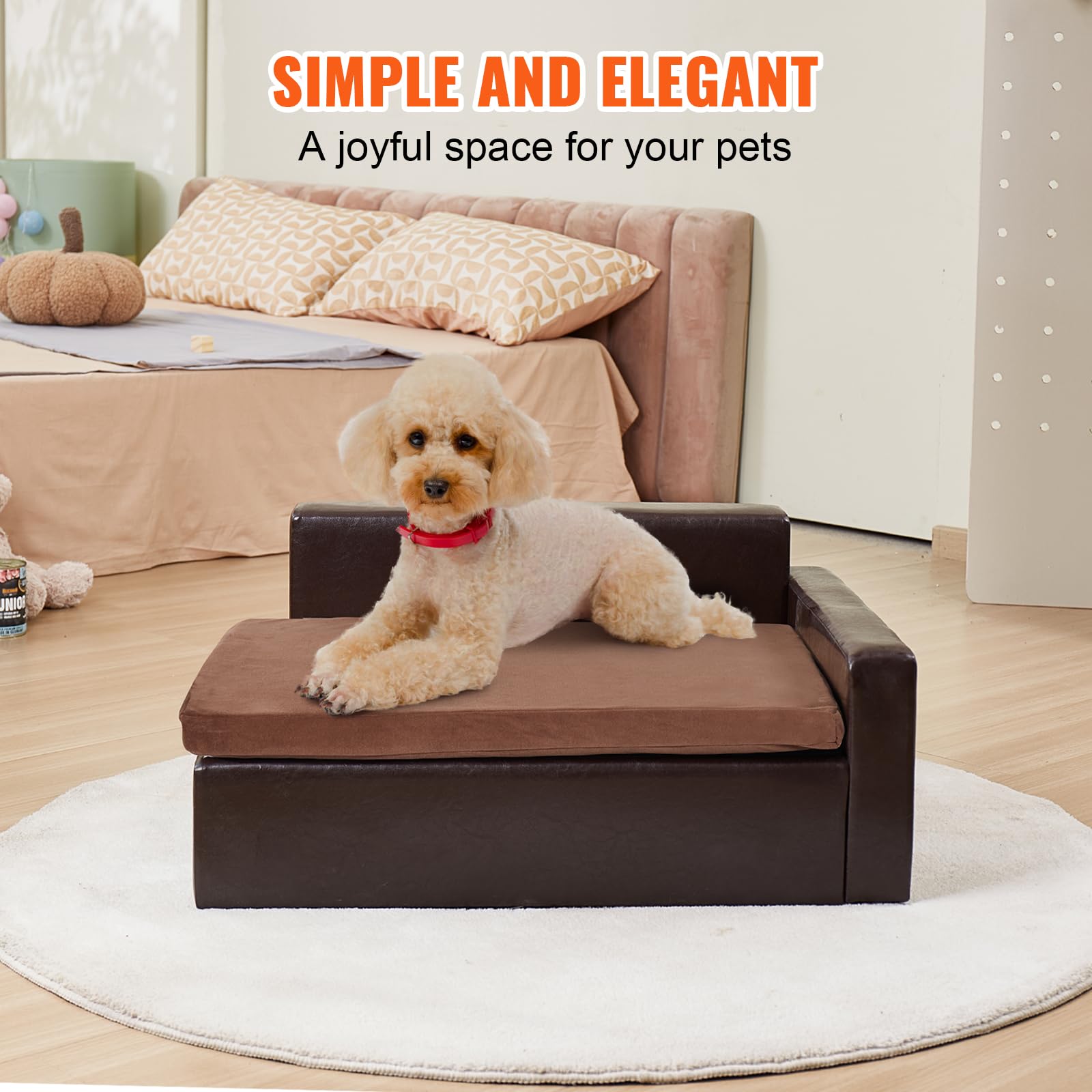 Foto 8 pulgar | Cama Para Perros Vevor Leather Para Perros De Tamaño Mediano, Lavable, Negra - Venta Internacional.