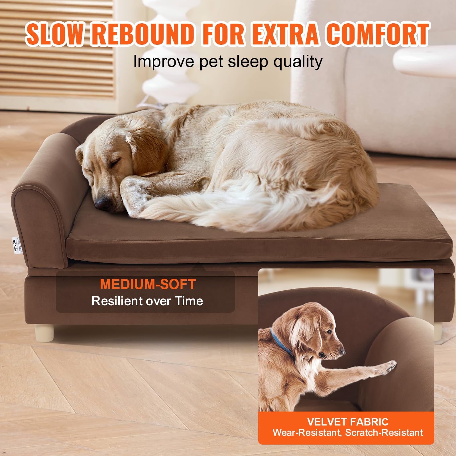 Foto 4 | Sofá Cama Vevor Para Mascotas, Tamaño Grande, Para Perros Y Gatos Pequeños, 27 Kg De Capacidad - Venta Internacional.