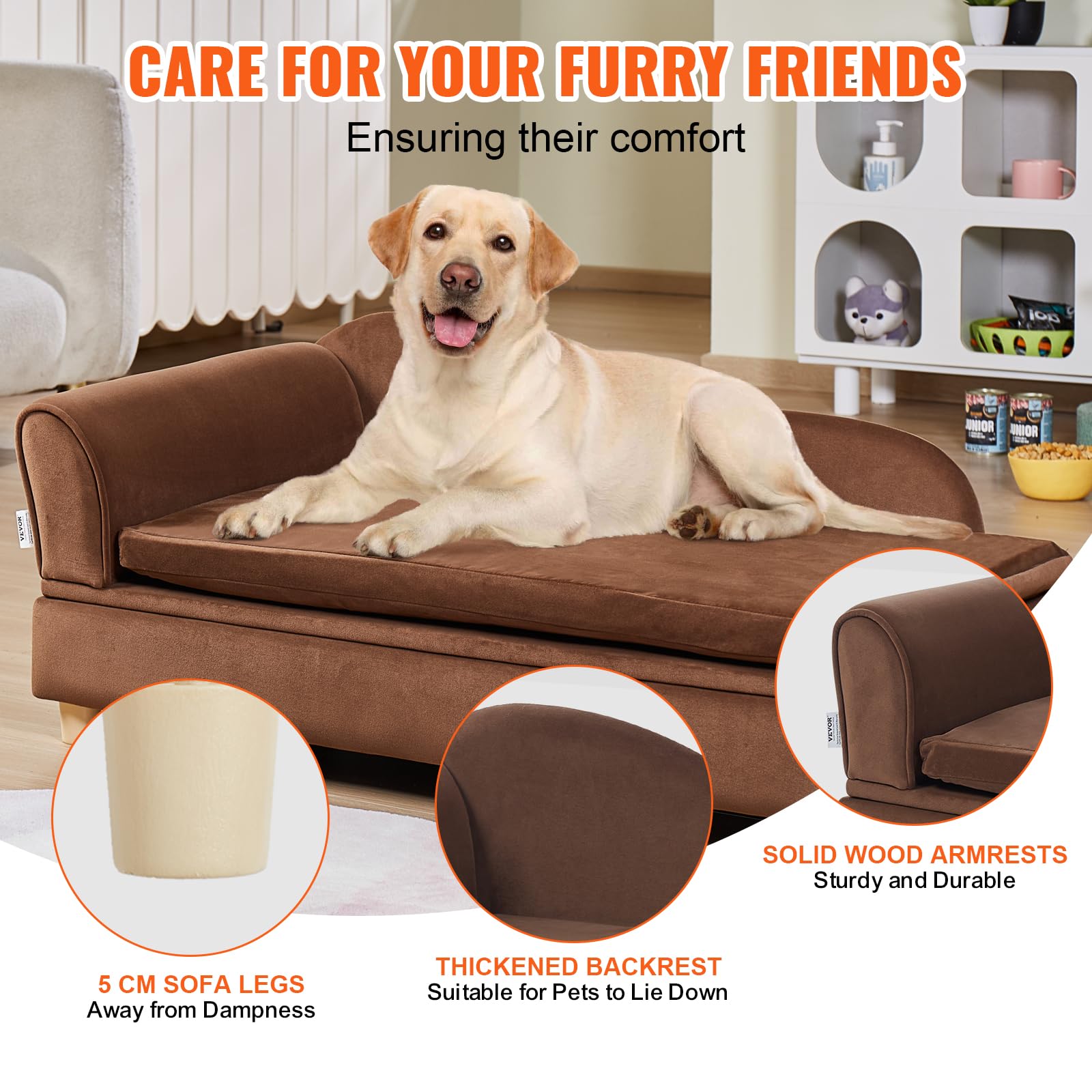 Foto 8 pulgar | Sofá Cama Vevor Para Mascotas, Tamaño Grande, Para Perros Y Gatos Pequeños, 27 Kg De Capacidad - Venta Internacional.