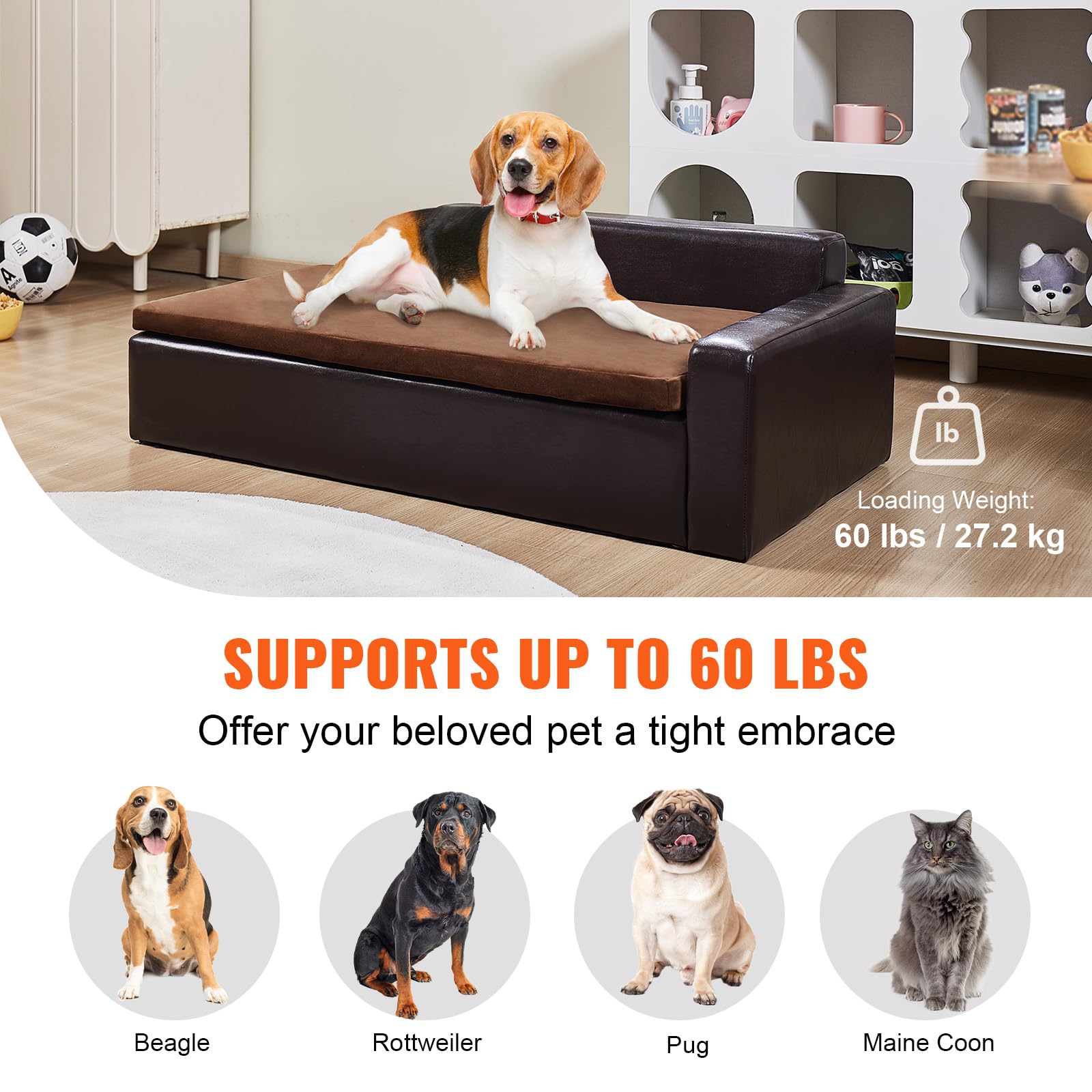 Foto 3 | Sofá Y Silla De Piel Para Perros Y Gatos Pequeños Vevor - Venta Internacional.