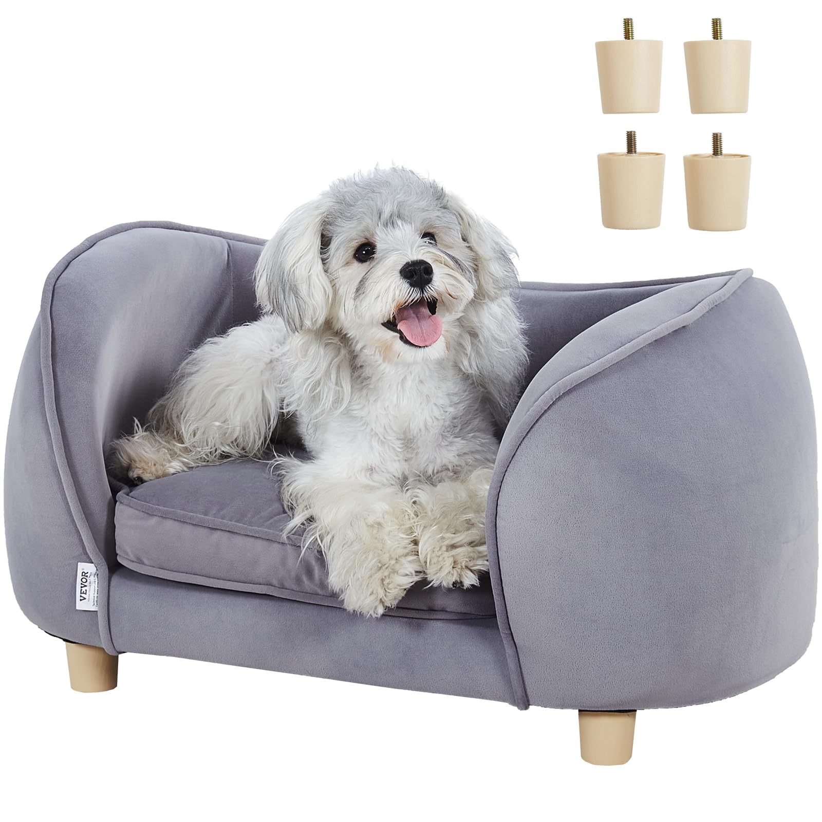 Cama Para Perros Vevor, Sofá Para Perros Y Gatos Pequeños, Color Gris - Venta Internacional.