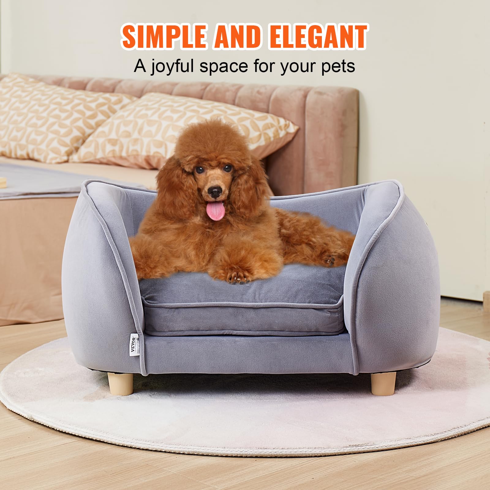 Foto 7 | Cama Para Perros Vevor, Sofá Para Perros Y Gatos Pequeños, Color Gris - Venta Internacional.