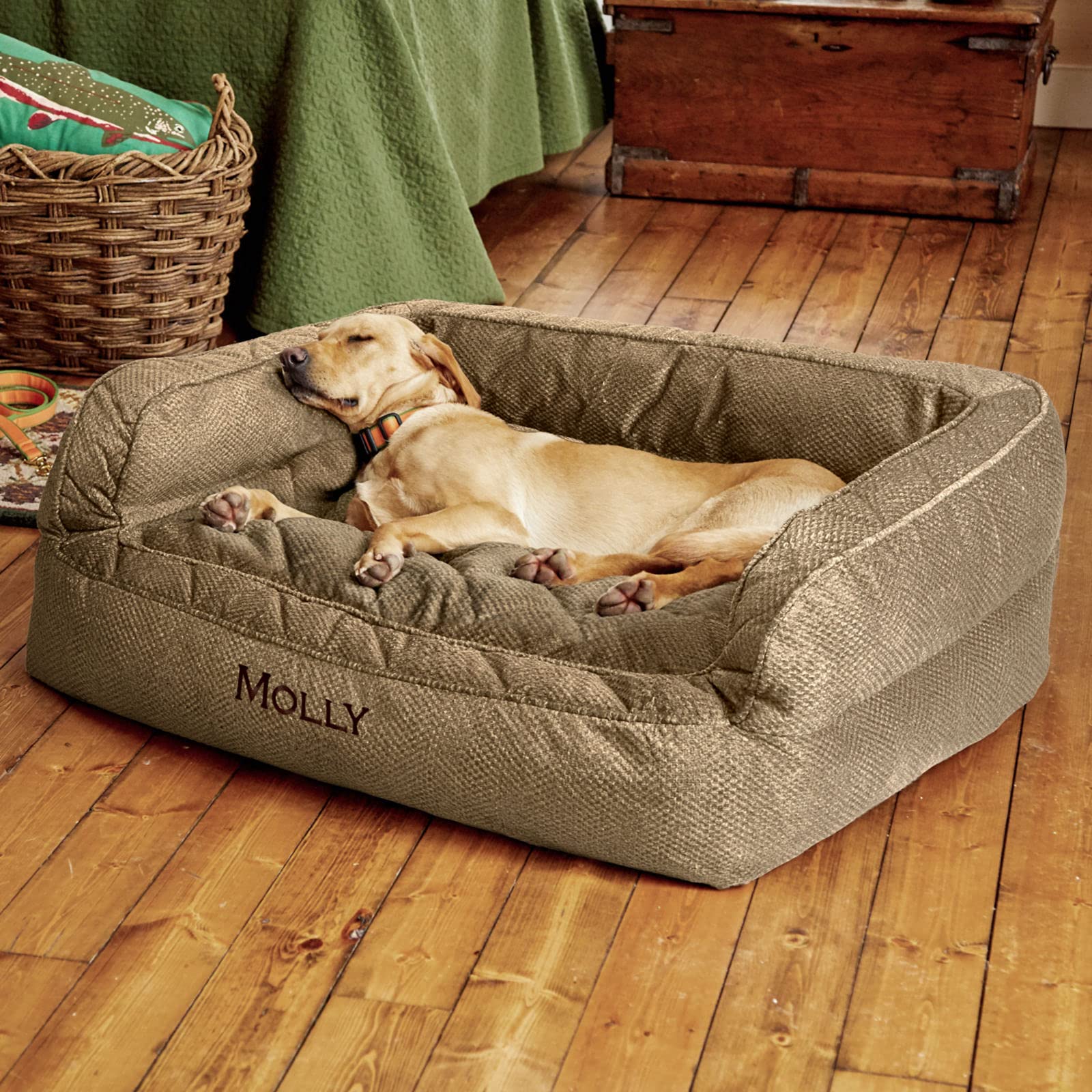 Cama Para Perros Orvis Comfortfill-eco Sofá Marrón De Tweed Mediano - Venta Internacional.
