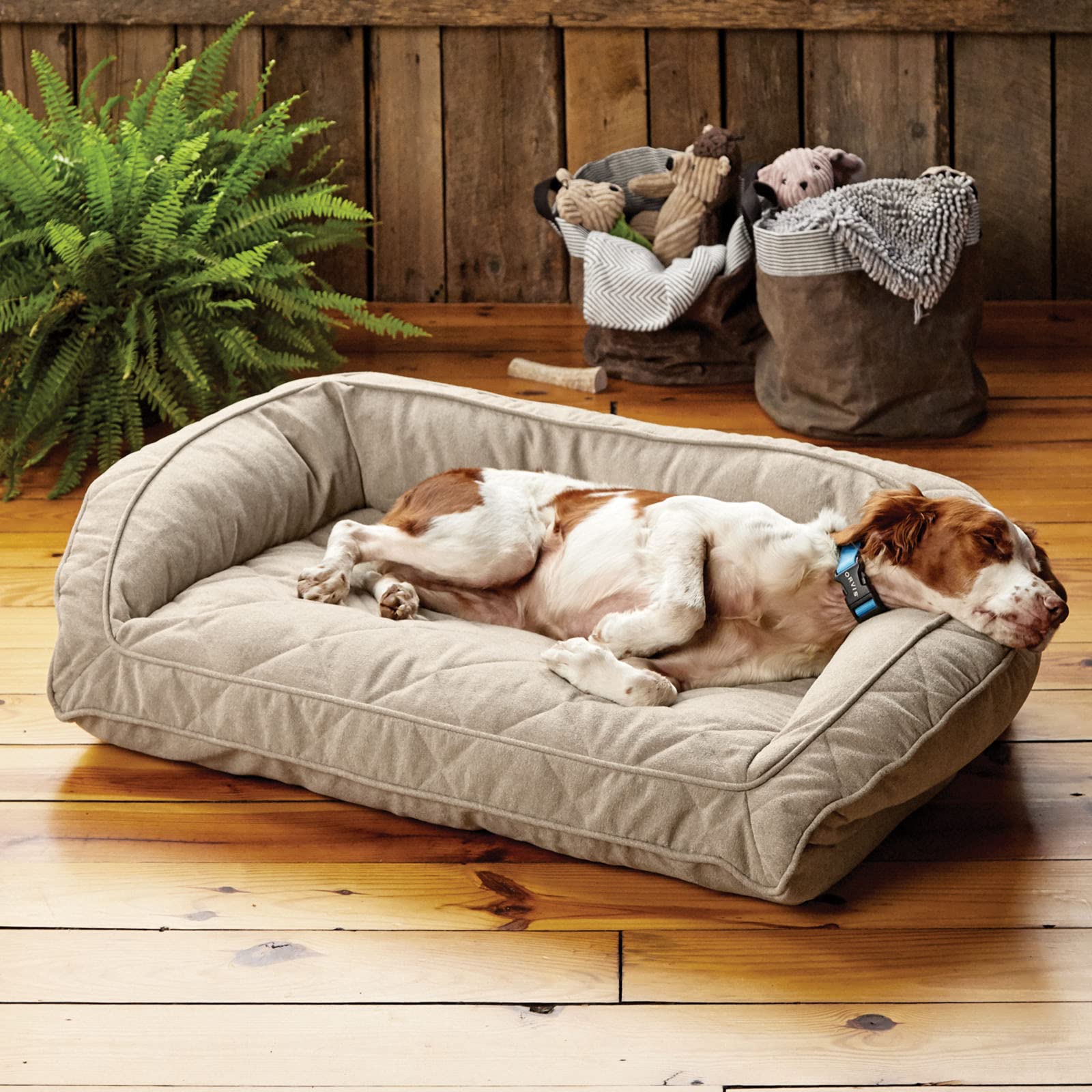 Cama Para Perros Orvis Comfortfill-eco Bolster Plush Rectangular Xl - Venta Internacional.