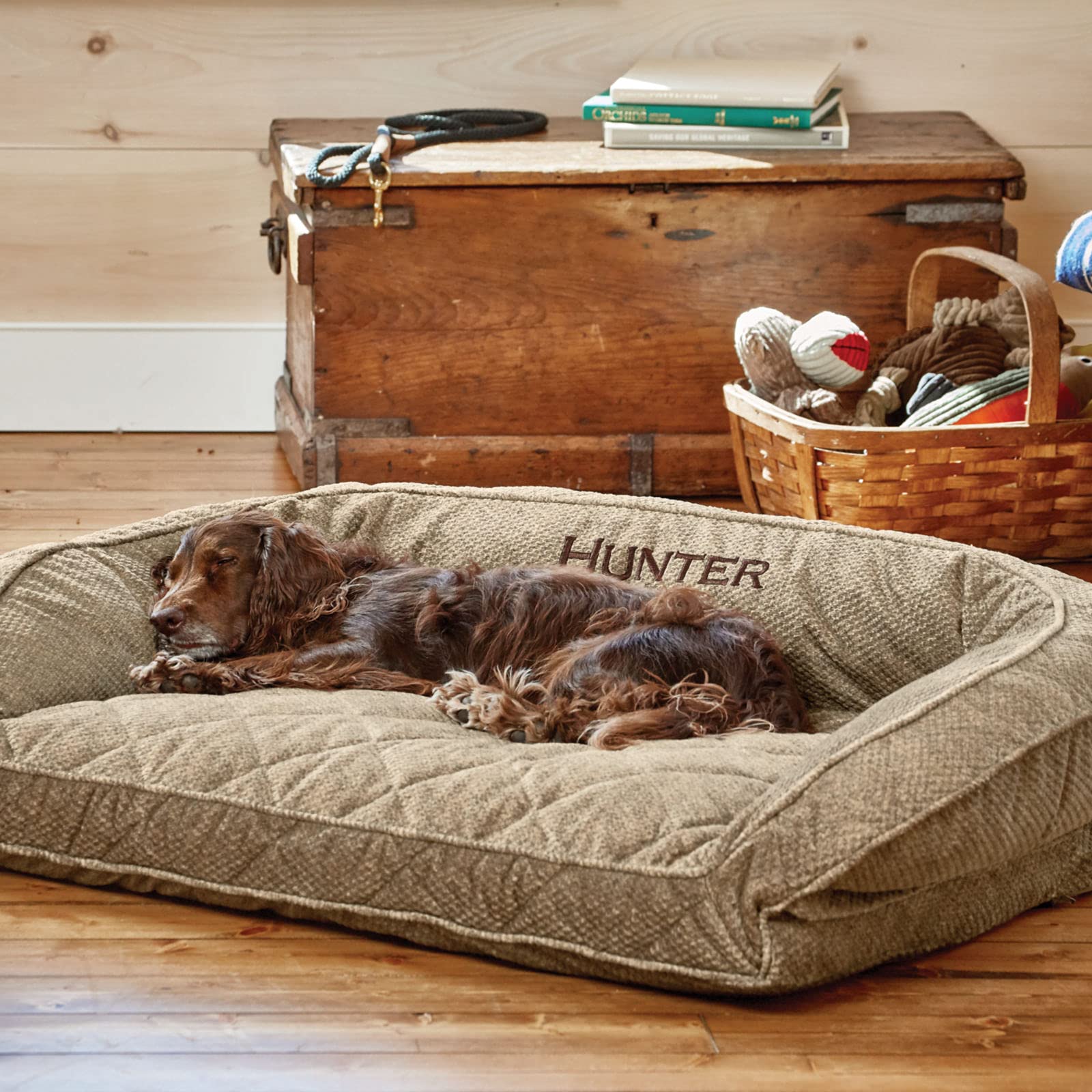 Cama Para Perros Orvis Comfortfill-eco Bolster De Felpa Marrón, Tamaño Grande - Venta Internacional.