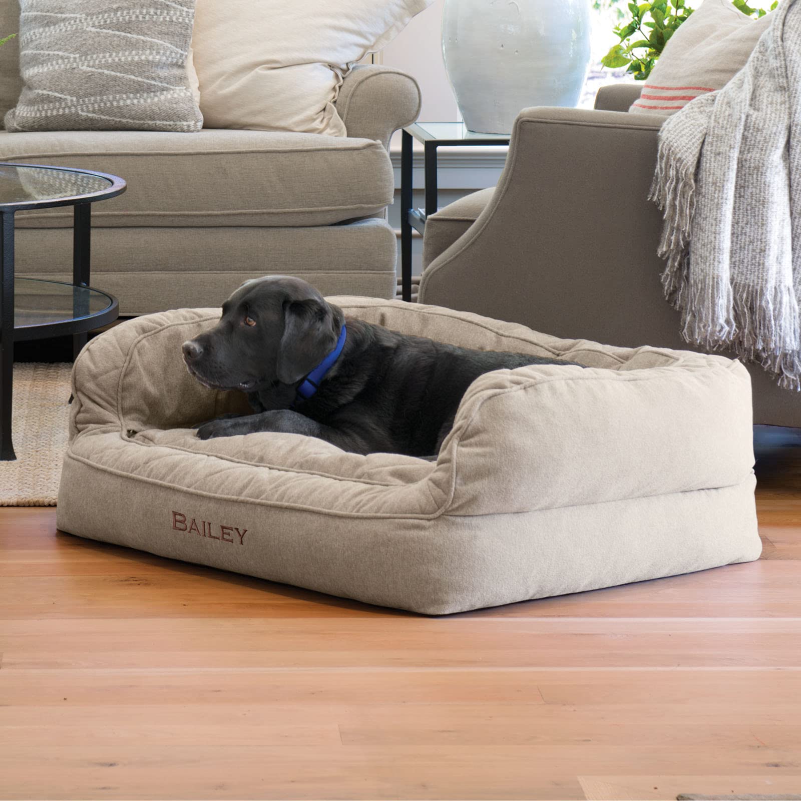Cama Para Perros Orvis Comfortfill-eco, Sofá Pequeño Jaspeado, Color Caqui - Venta Internacional.