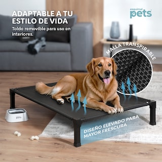 Foto 4 | Cama Elevada Para Perro, Mascotas Esquimal Con Toldo Impermeable Y Malla Transpirable, 106 X 76 X 88 Cm, Negro