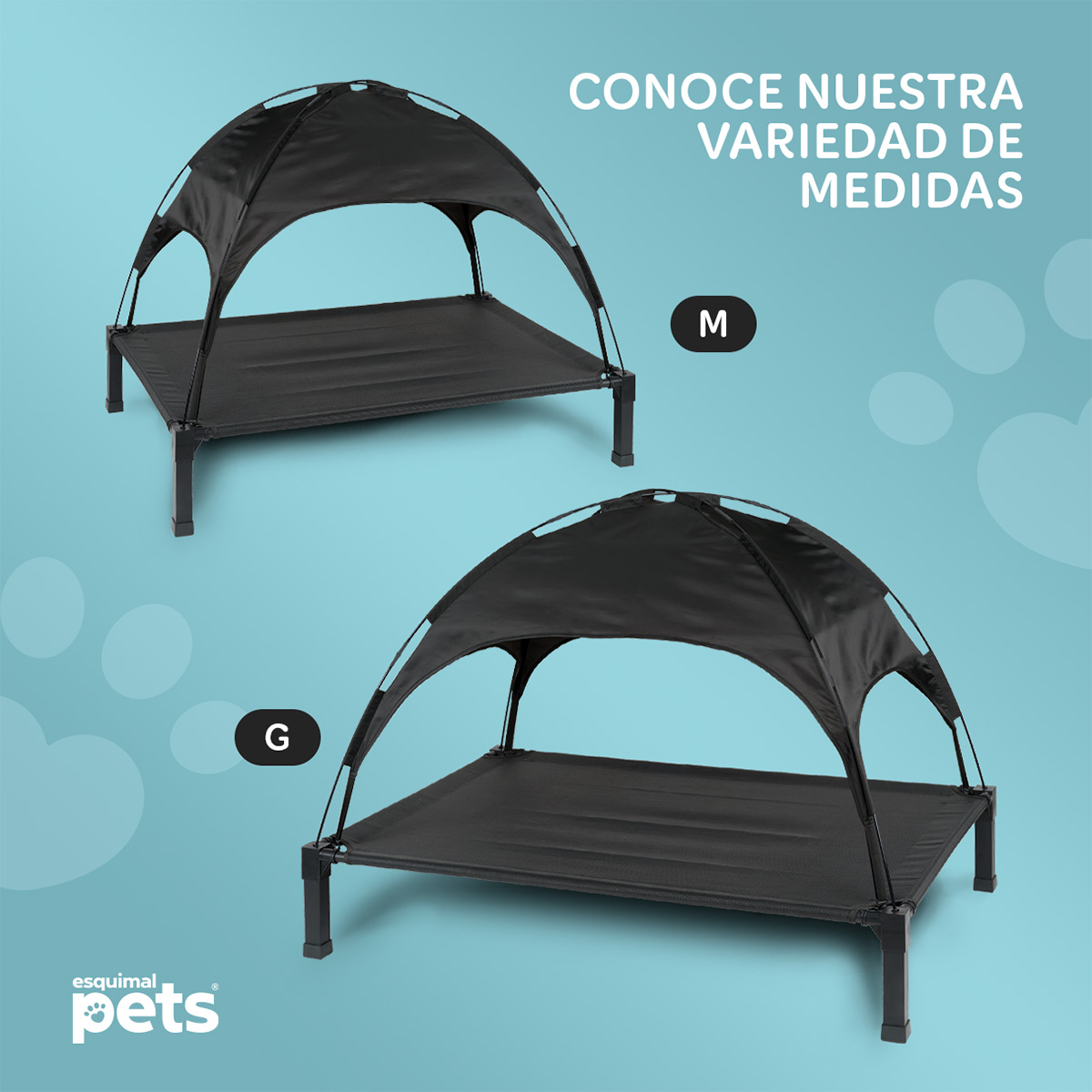 Foto 8 pulgar | Cama Elevada Para Perro, Mascotas Esquimal Con Toldo Impermeable Y Malla Transpirable, 106 X 76 X 88 Cm, Negro