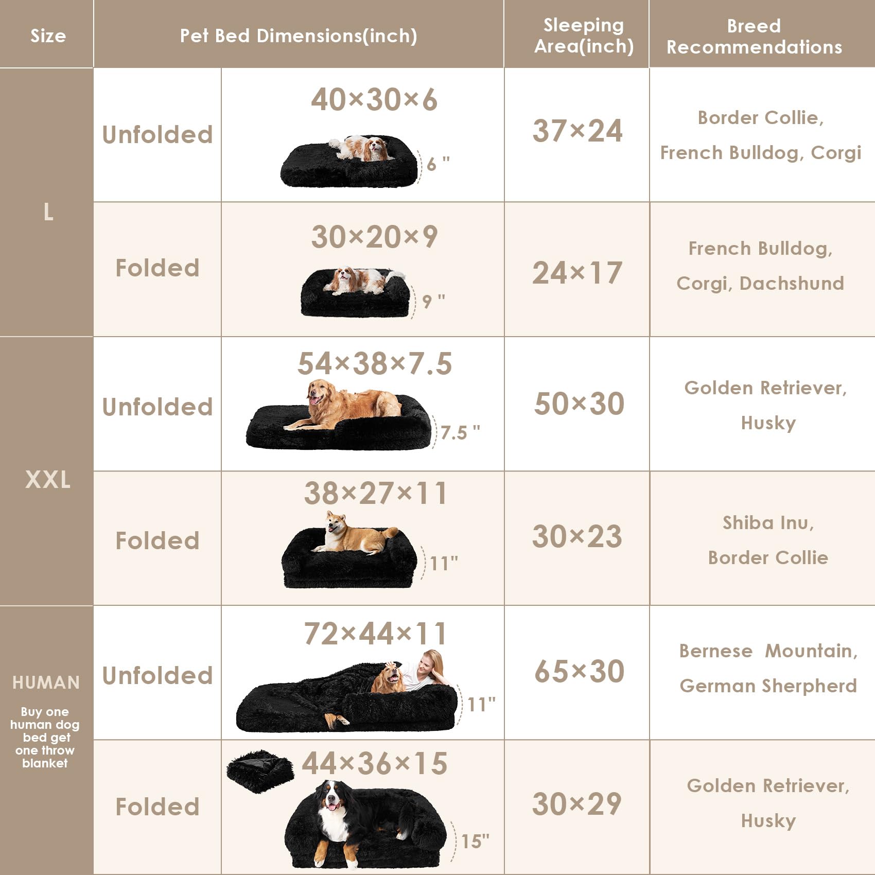 Foto 3 pulgar | Cama Para Perros Humanos Eheyciga, Plegable, Grande, Piel Sintética Negra, 40 X 30 X 6 Cm - Venta Internacional.