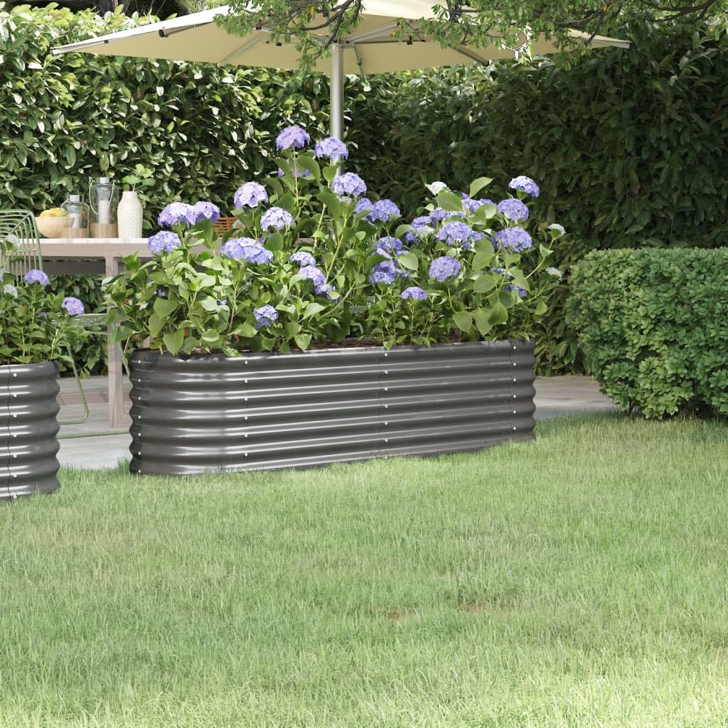 Foto 3 pulgar | Cama Elevada De Jardín Vidaxl De Acero Con Recubrimiento En Polvo Gris, 150 X 40 X 36 Cm - Venta Internacional.