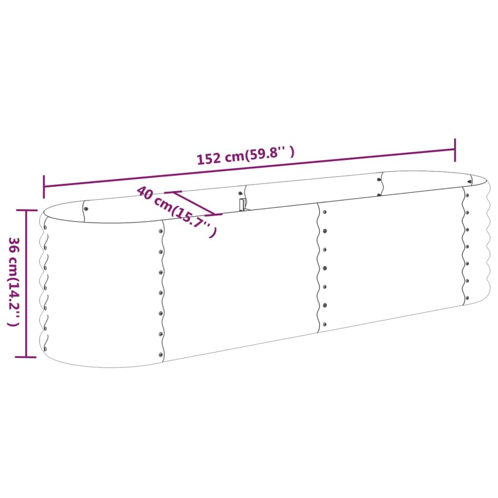Foto 8 pulgar | Cama Elevada De Jardín Vidaxl De Acero Con Recubrimiento En Polvo Gris, 150 X 40 X 36 Cm - Venta Internacional.