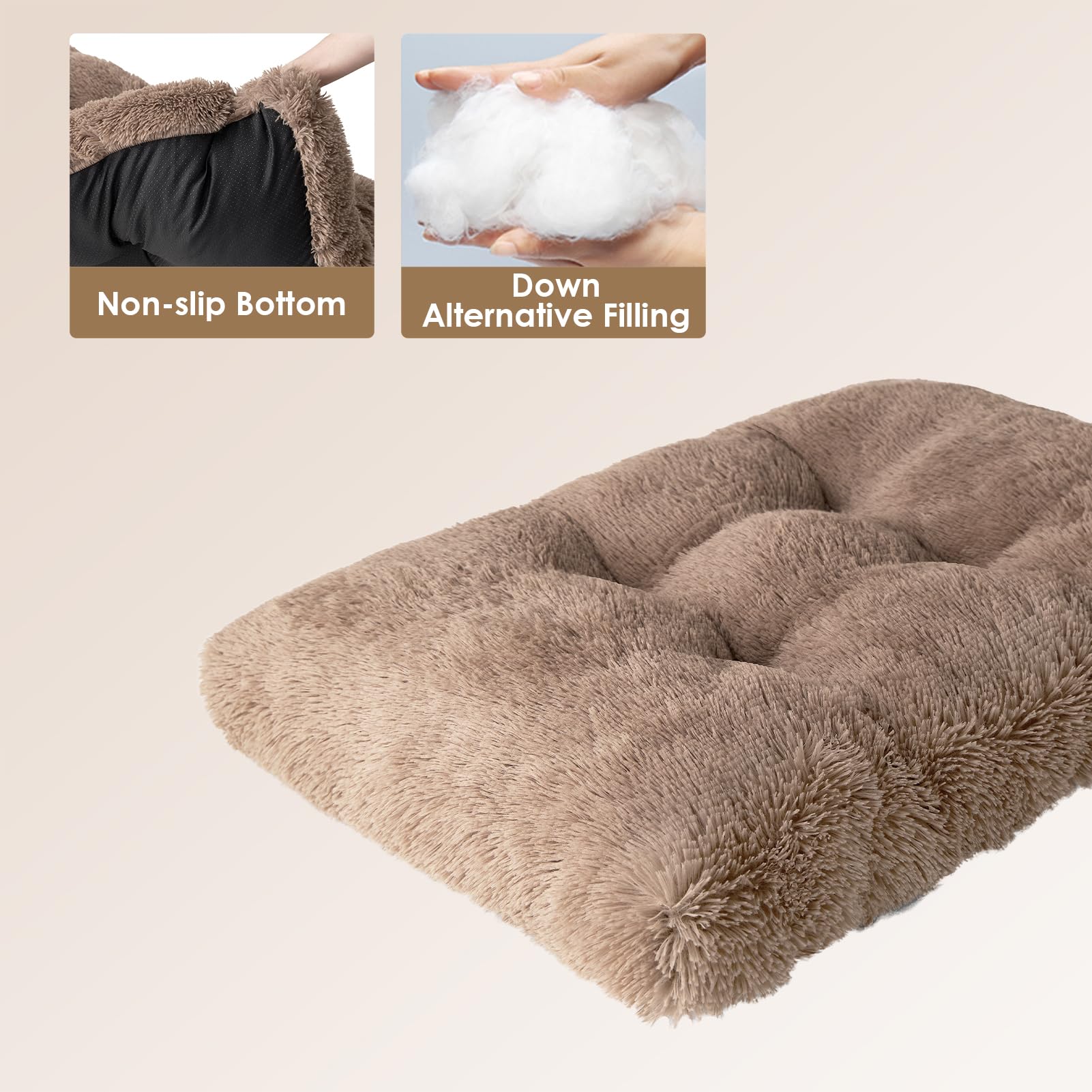 Foto 5 pulgar | Cama Para Perros Eheyciga, Mullida Y Esponjosa Para Perros Extra Grandes, Camello - Venta Internacional.