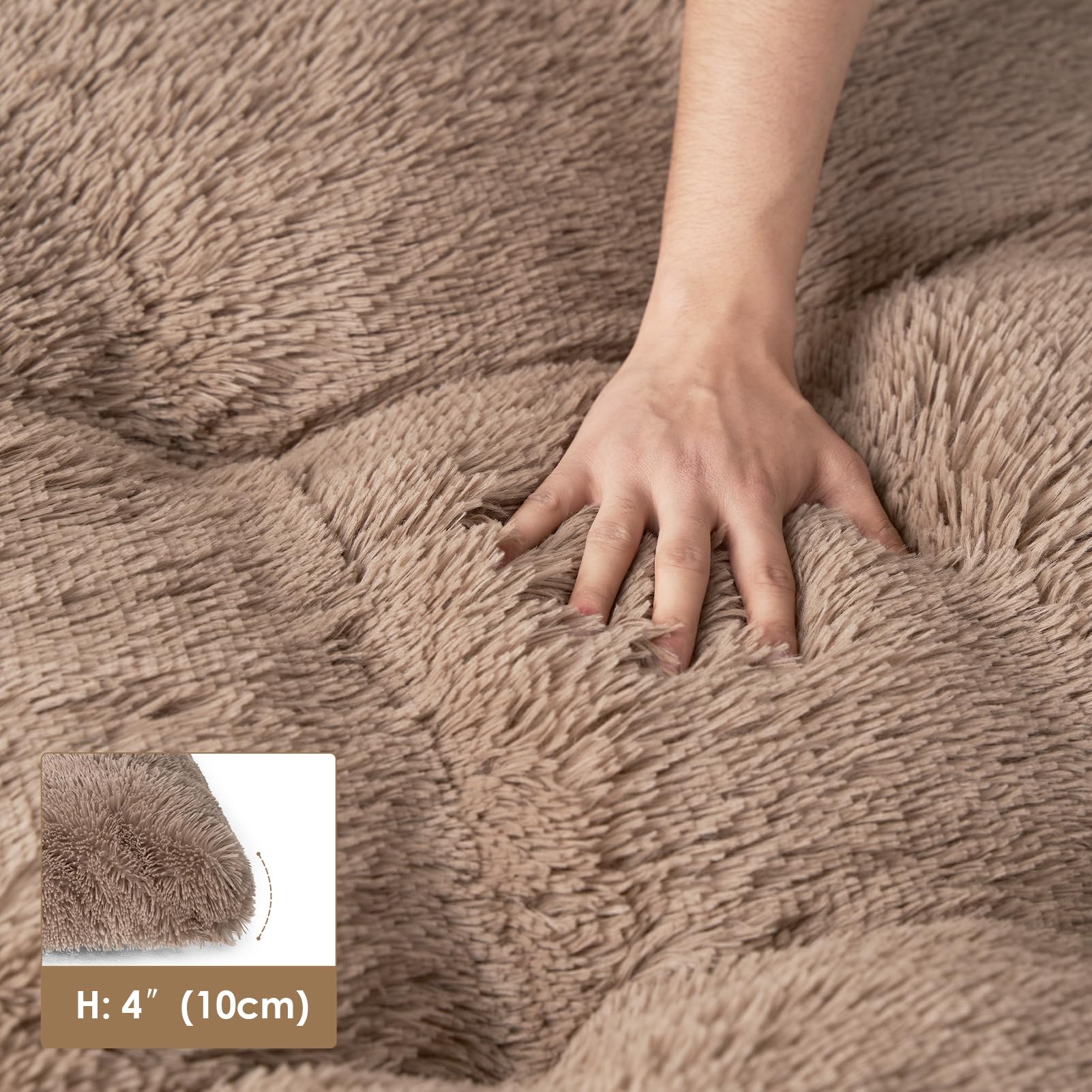 Foto 6 pulgar | Cama Para Perros Eheyciga, Mullida Y Esponjosa Para Perros Extra Grandes, Camello - Venta Internacional.