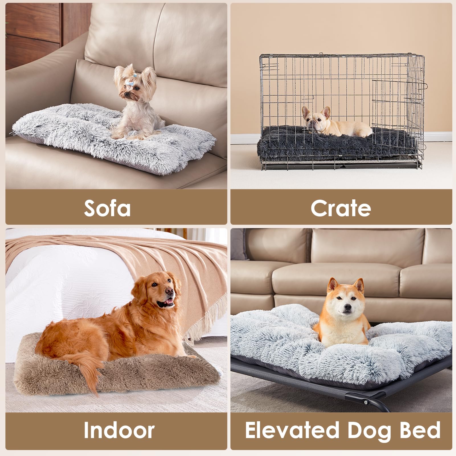 Foto 7 pulgar | Cama Para Perros Eheyciga, Mullida Y Esponjosa Para Perros Extra Grandes, Camello - Venta Internacional.
