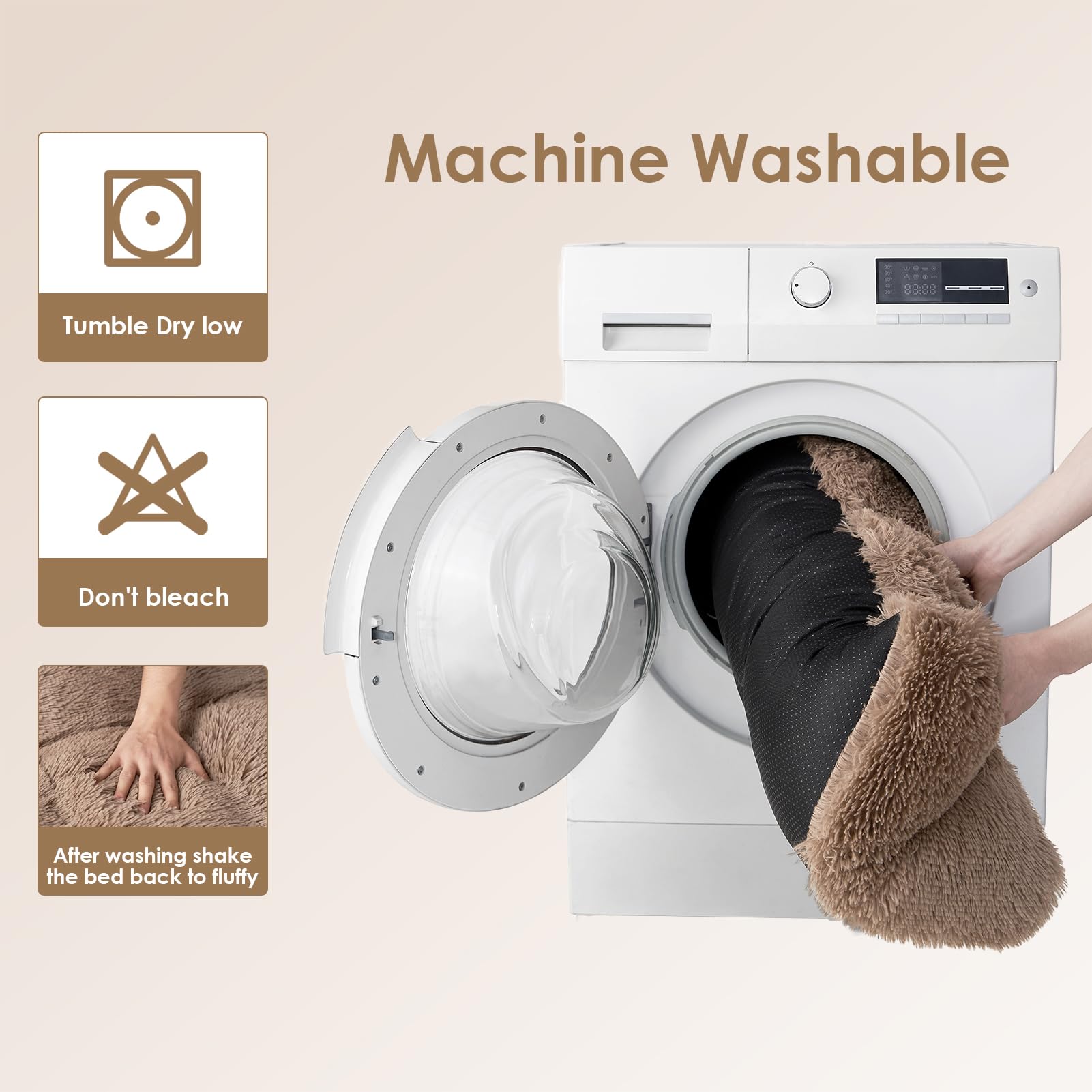 Foto 7 | Cama Para Perros Eheyciga, Mullida Y Esponjosa Para Perros Extra Grandes, Camello - Venta Internacional.
