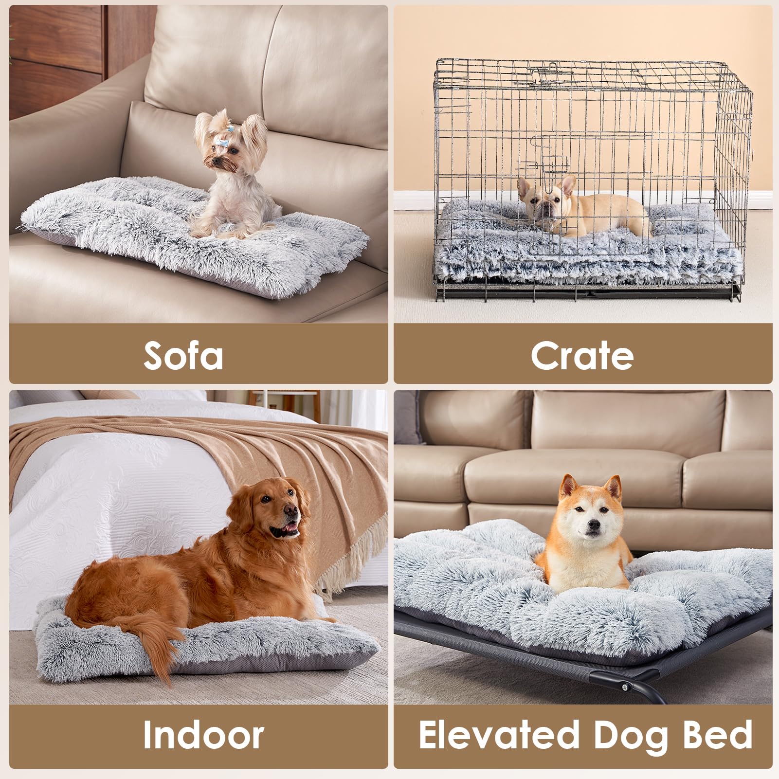 Foto 7 pulgar | Cama Para Perros Eheyciga, Mullida Y Esponjosa, De Piel Sintética Para Perros Grandes - Venta Internacional.